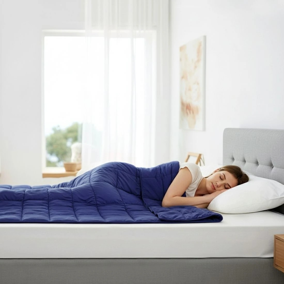 5 Giselle 9KG Adults Size Anti Anxiety Weighted Blanket Gravity Blankets Royal - Blue, 5 of 9