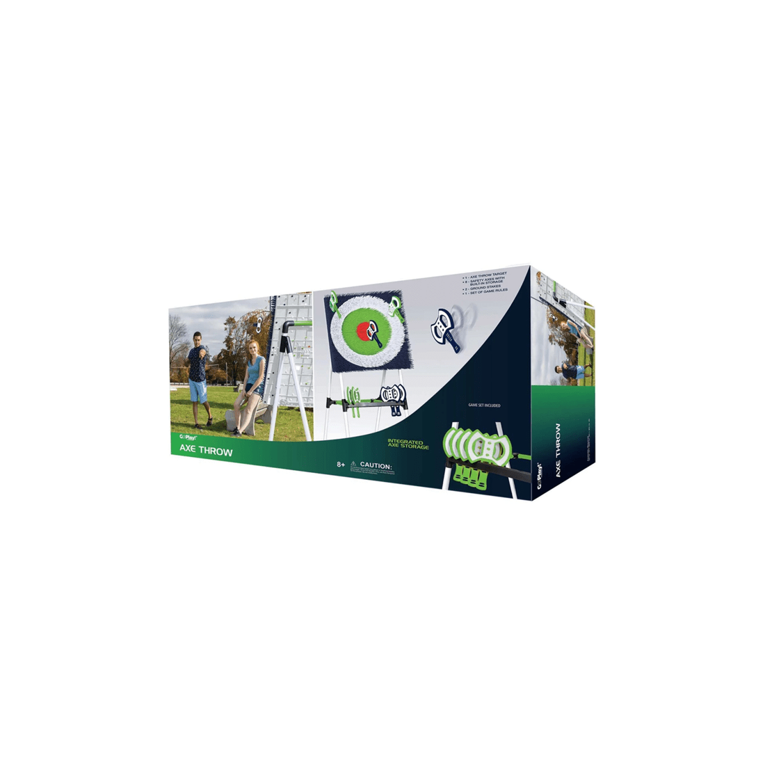 1 Go Play Premium Axe Throw Board Metal Frame With Safety Axes 8 Years Plus - Multi, 1 of 2