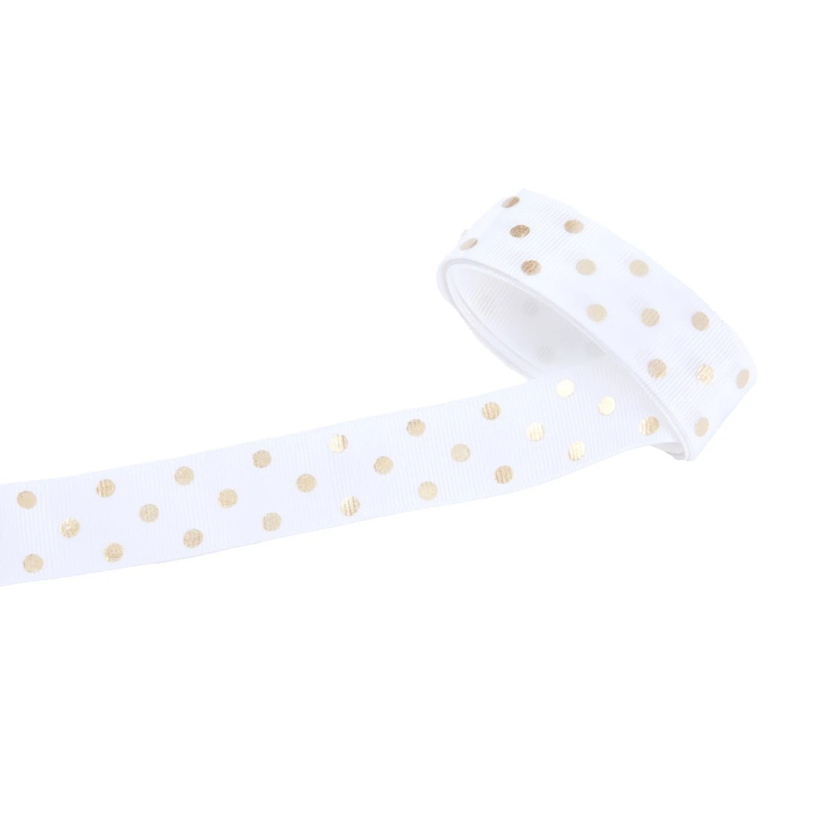 4 2 Piece Fabric Bow and Ribbon Set - Gold Dot, 4 of 4