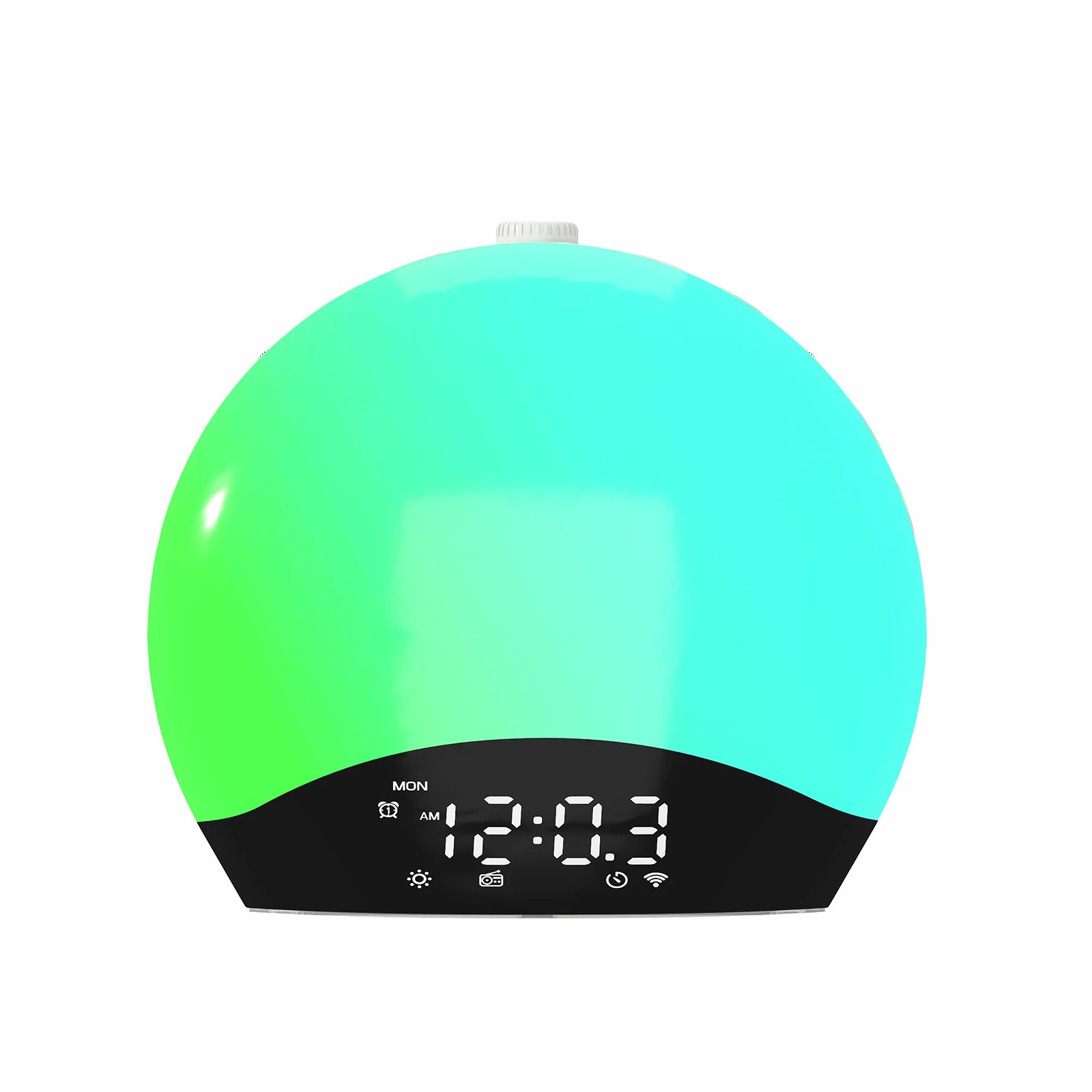 2 Advwin White Noise Machine Atmosphere Lamp Bedside Night Light Sunrise Alarm Clock Wake Up Light - White, 2 of 7