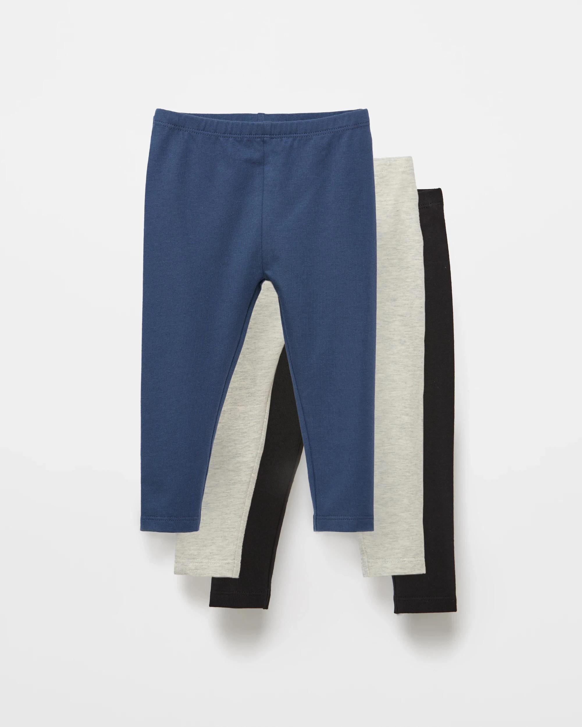 1 Target Baby Baby Organic Cotton Leggings 3 Pack NAVY BLUE/GREY MARLE/BLACK, 1 of 5