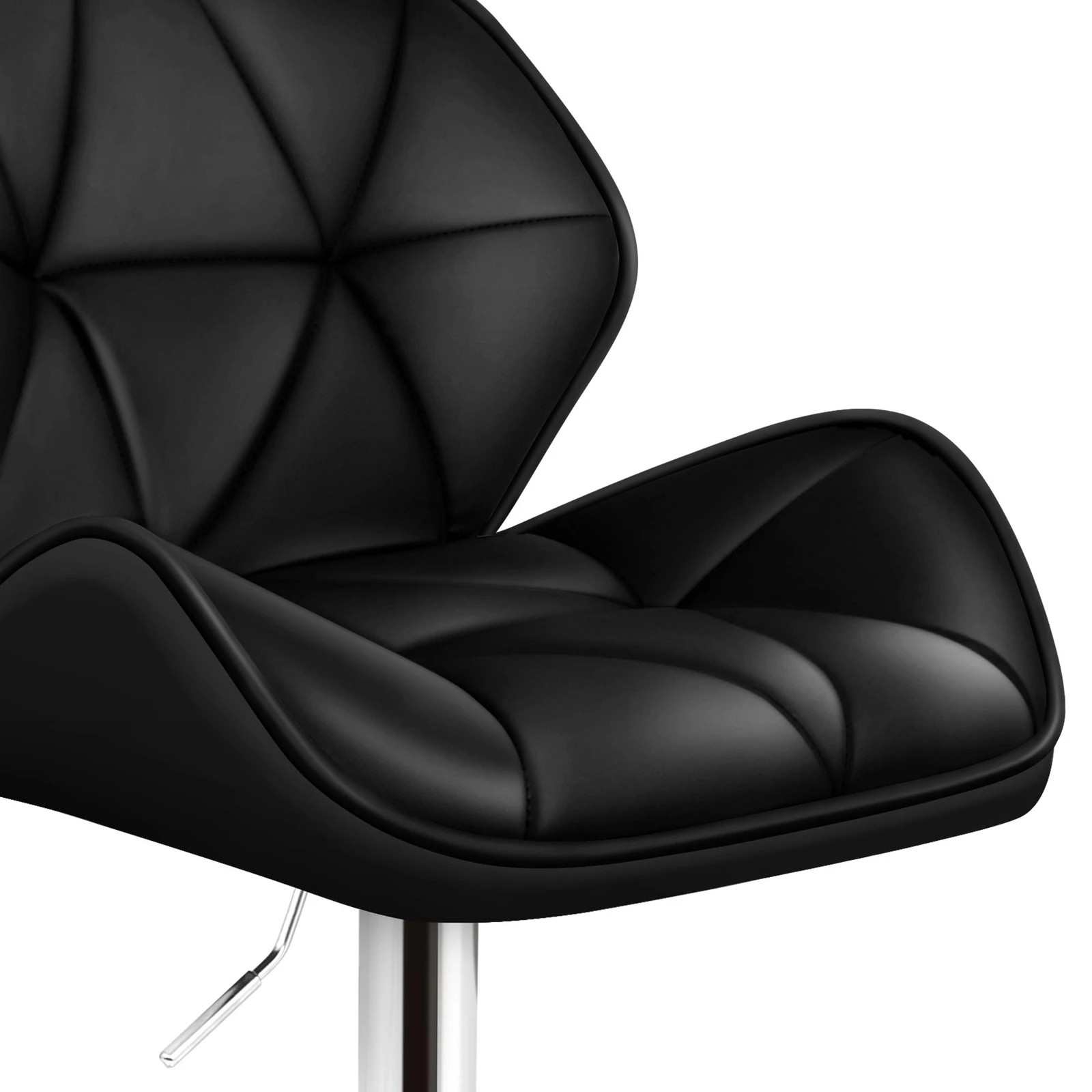 6 Alfordson 2x Bar Stools Willa Kitchen Gas Lift Swivel Chair Leather - Black, 6 of 9