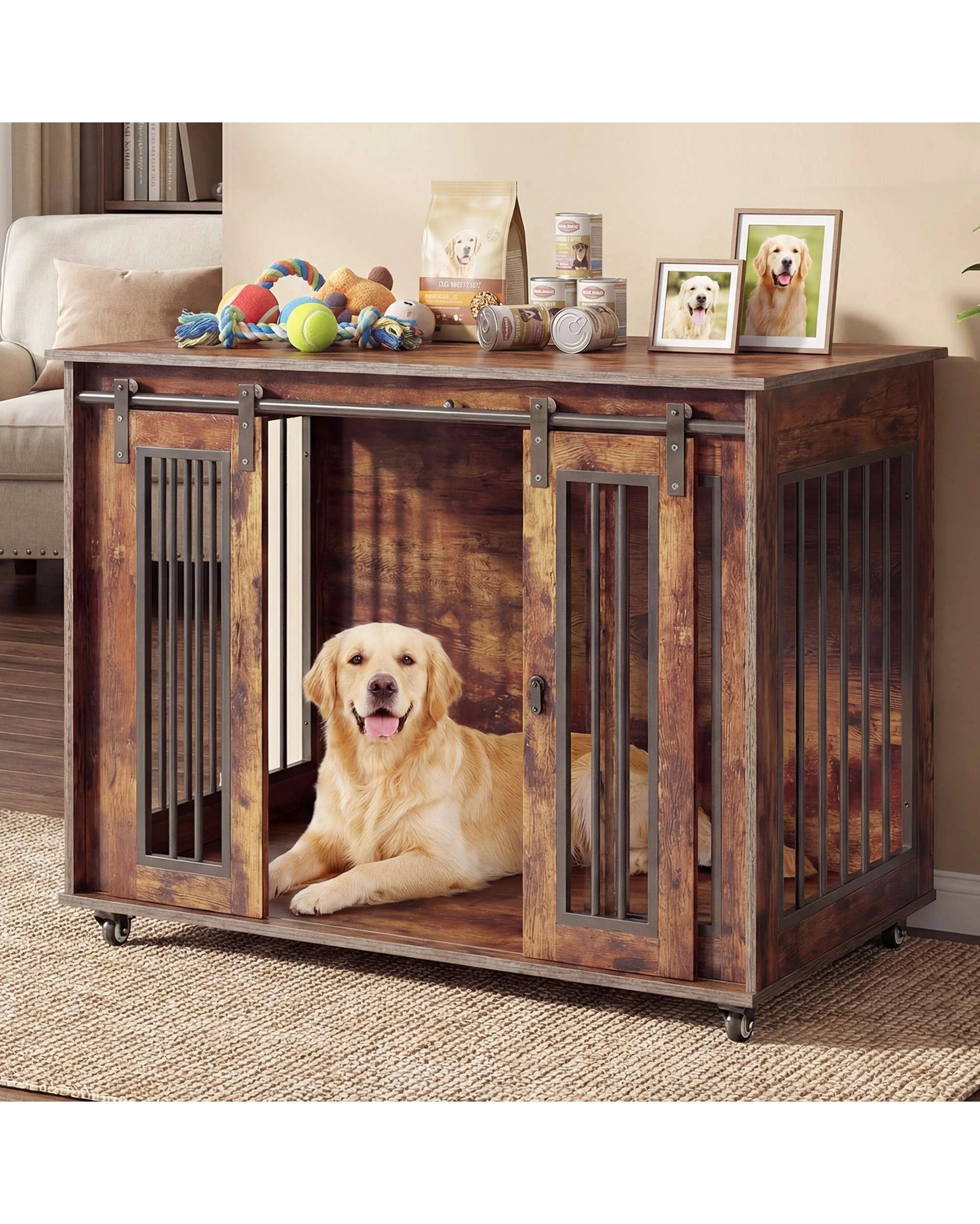 3 Advwin Dog Crate Furniture Heavy Duty Dog Cage Kennel, 3 of 8
