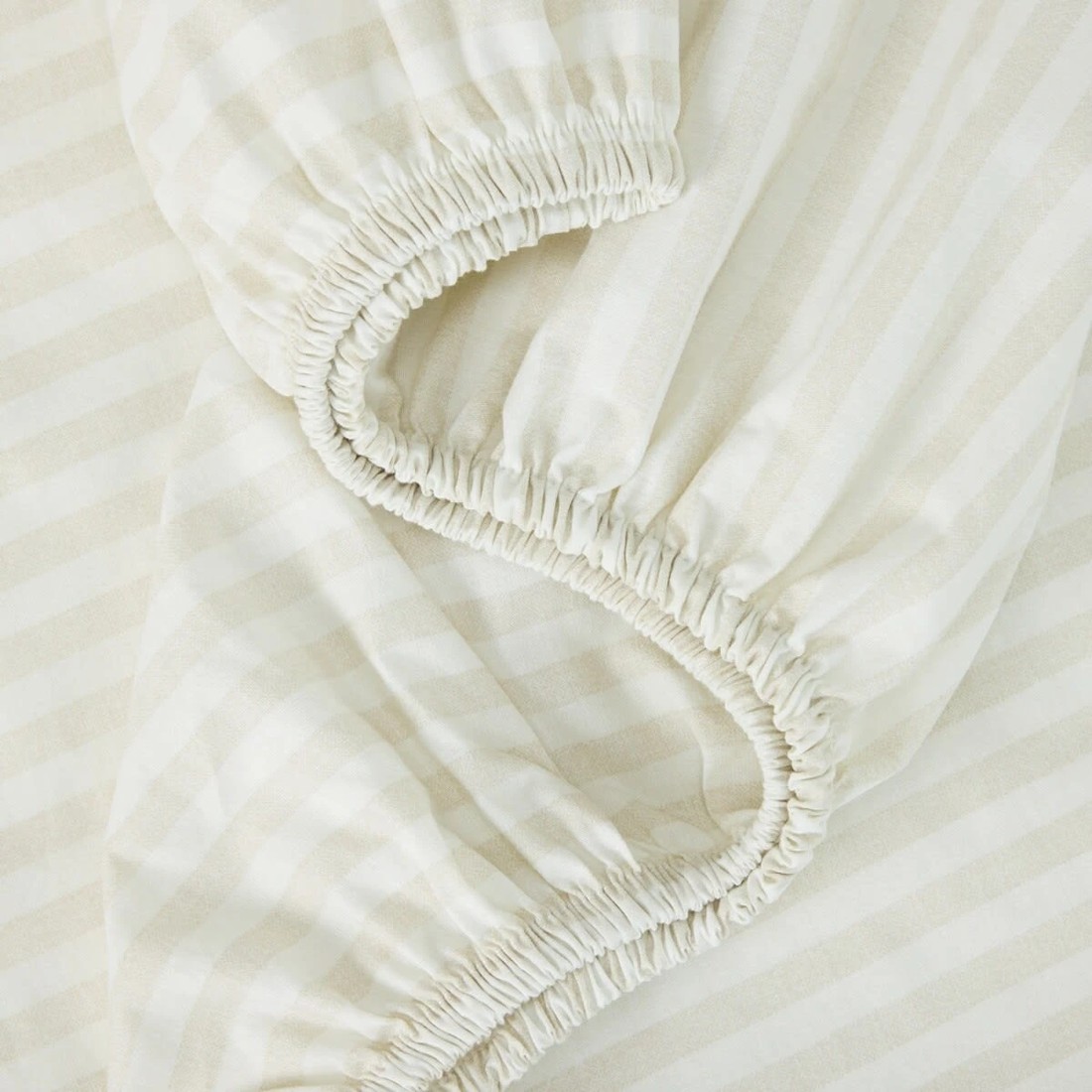 3 250 Thread Count Stripe Cotton Sheet Set - Queen Bed, Natural, 3 of 7