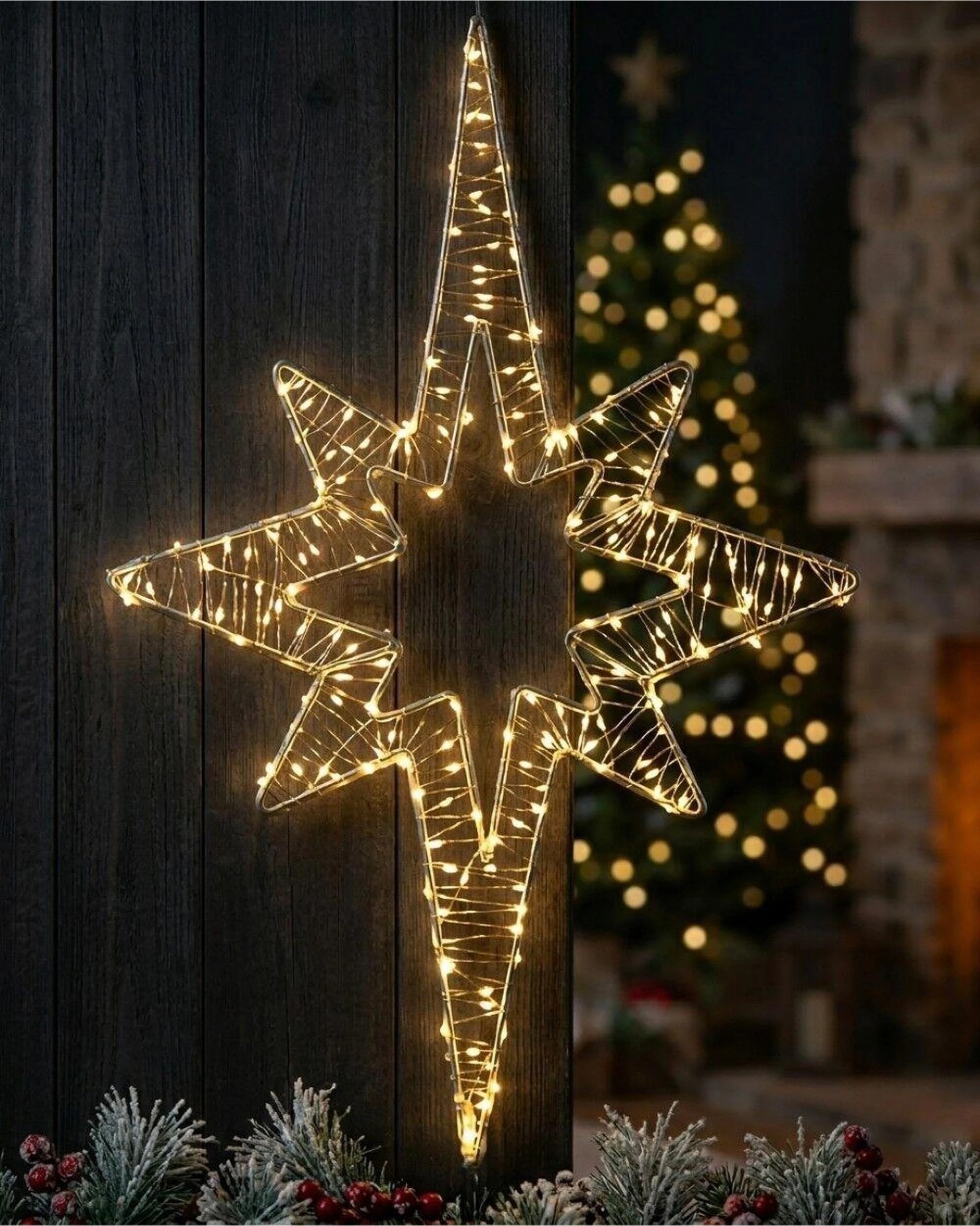 Christmas Warehouse 59cm Warm White LED Northern Star String Light ...