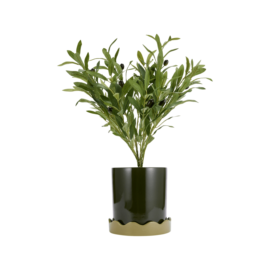 1 Green Glazed Pot with Saucer, 1 of 8