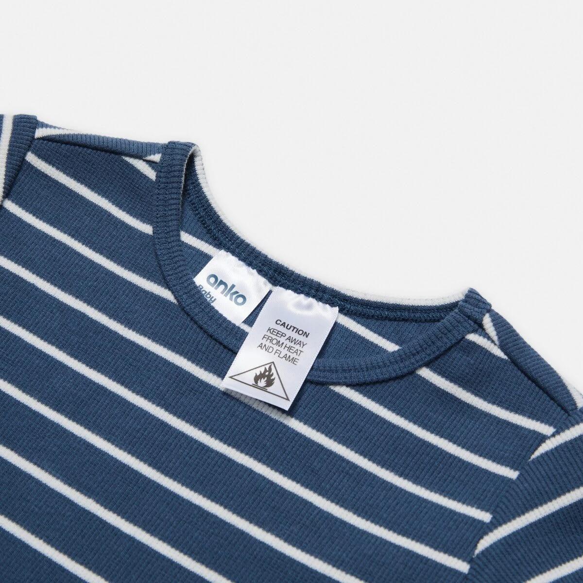 3 Rib Pyjama Set Stp Navy, 3 of 4