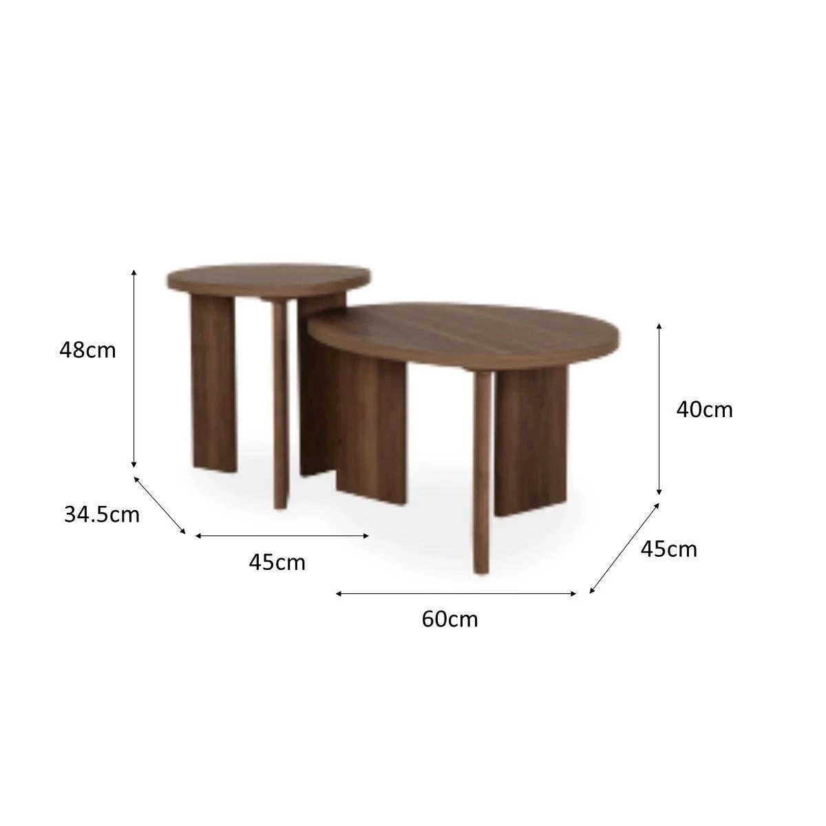 10 Set of 2 Walnut Side Tables, 10 of 10