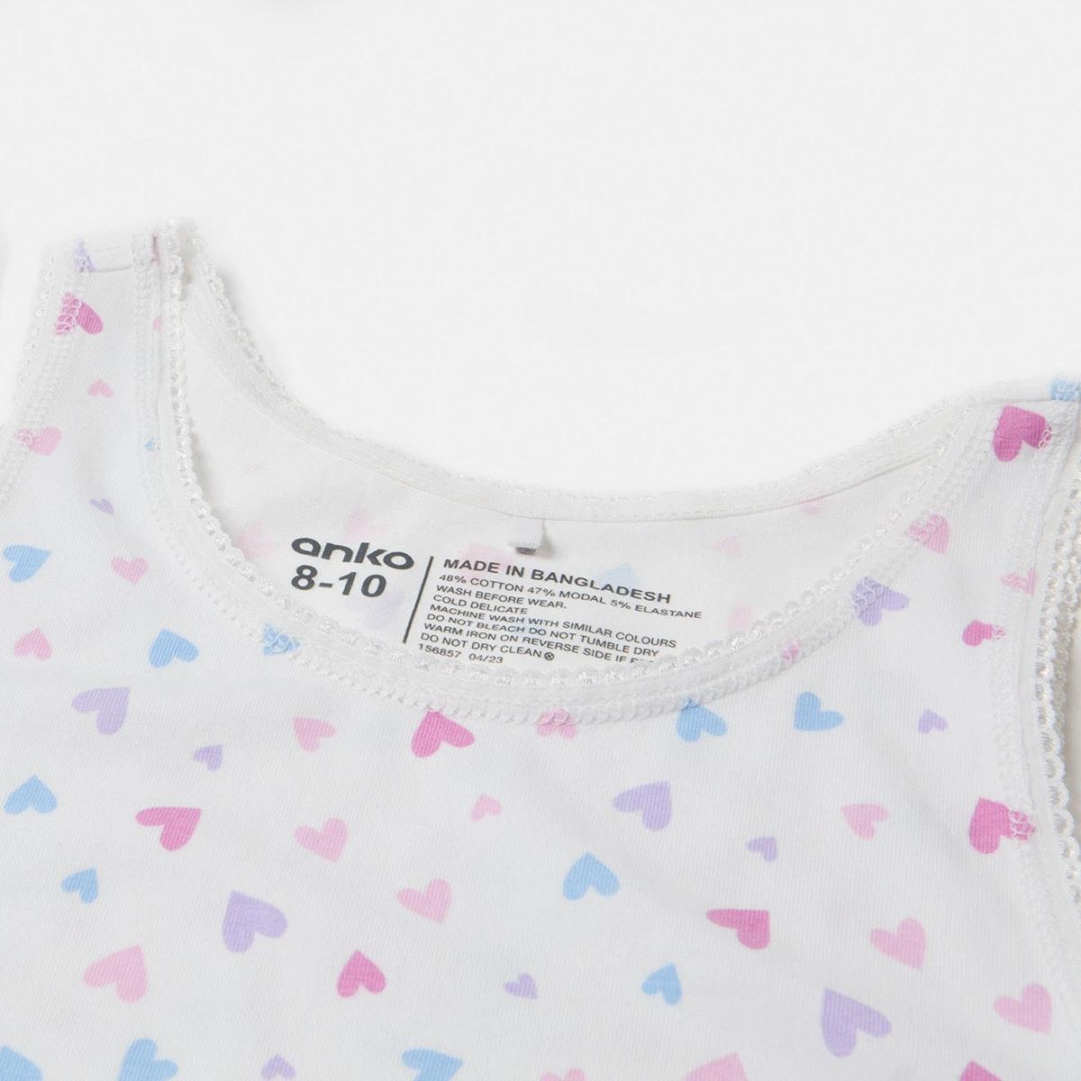 5 3 Pack Super Soft Singlets Hearts, 5 of 6