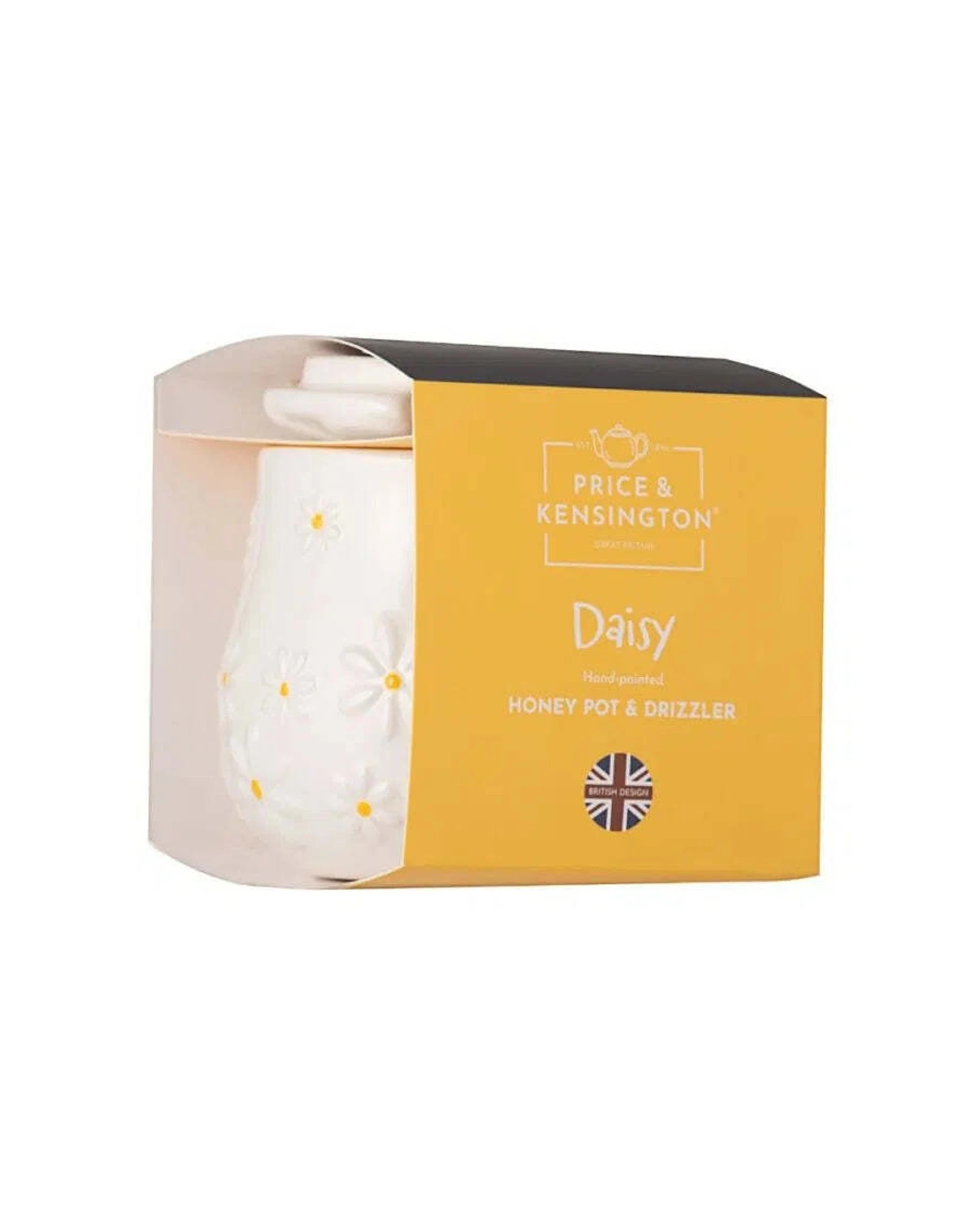 3 Price & Kensington Daisy Honey Pot and Drizzler Ceramic Wooden Kitchen Tool 450ml - White, 3 of 3