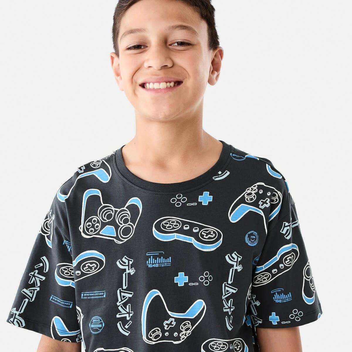 3 Short Sleeve Jersey Pyjama Set GREY GAMING, 3 of 10