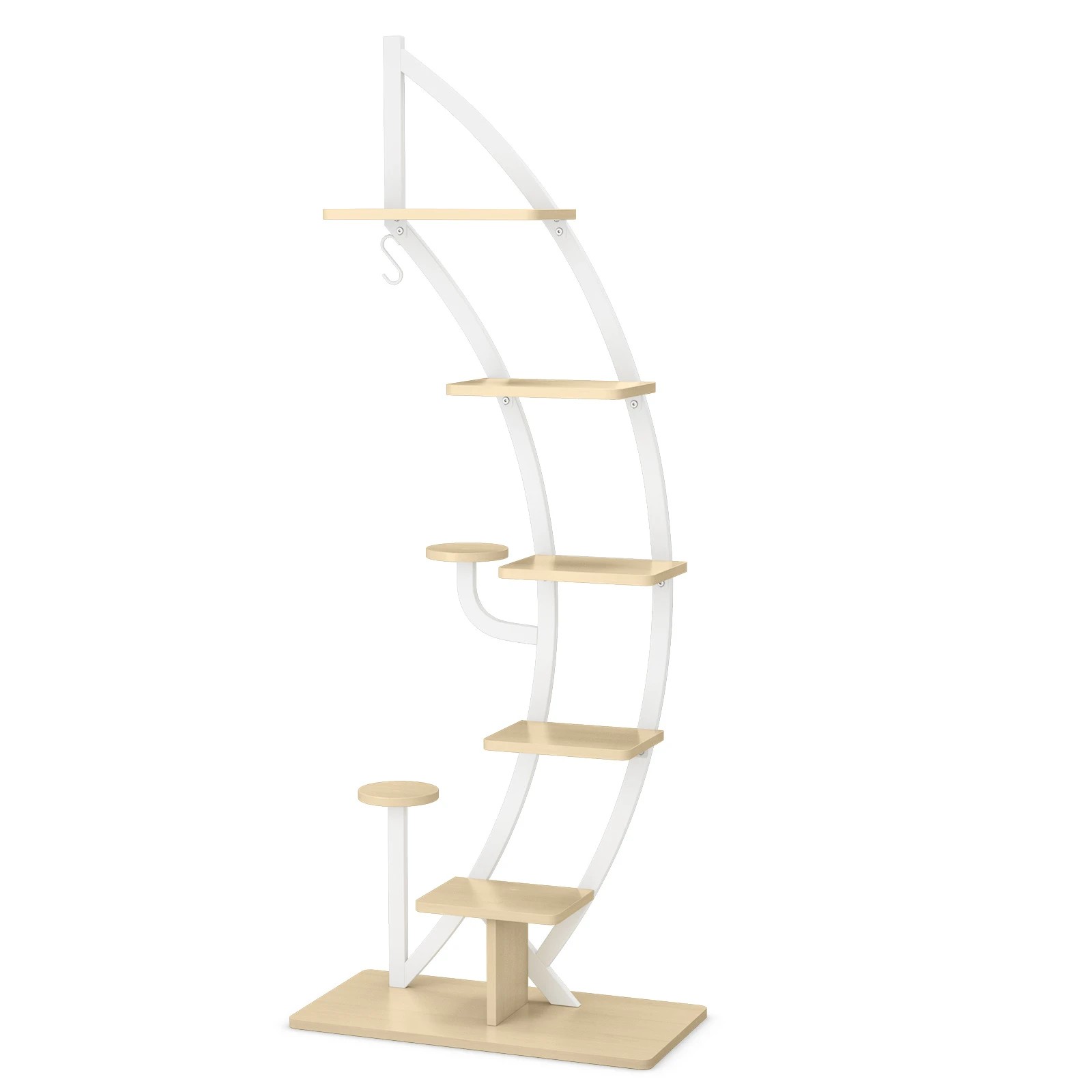 1 Costway 6-Tier Metal Plant Stand Rack Ladder Planter Display Shelf Flower Pot Holder, 1 of 3