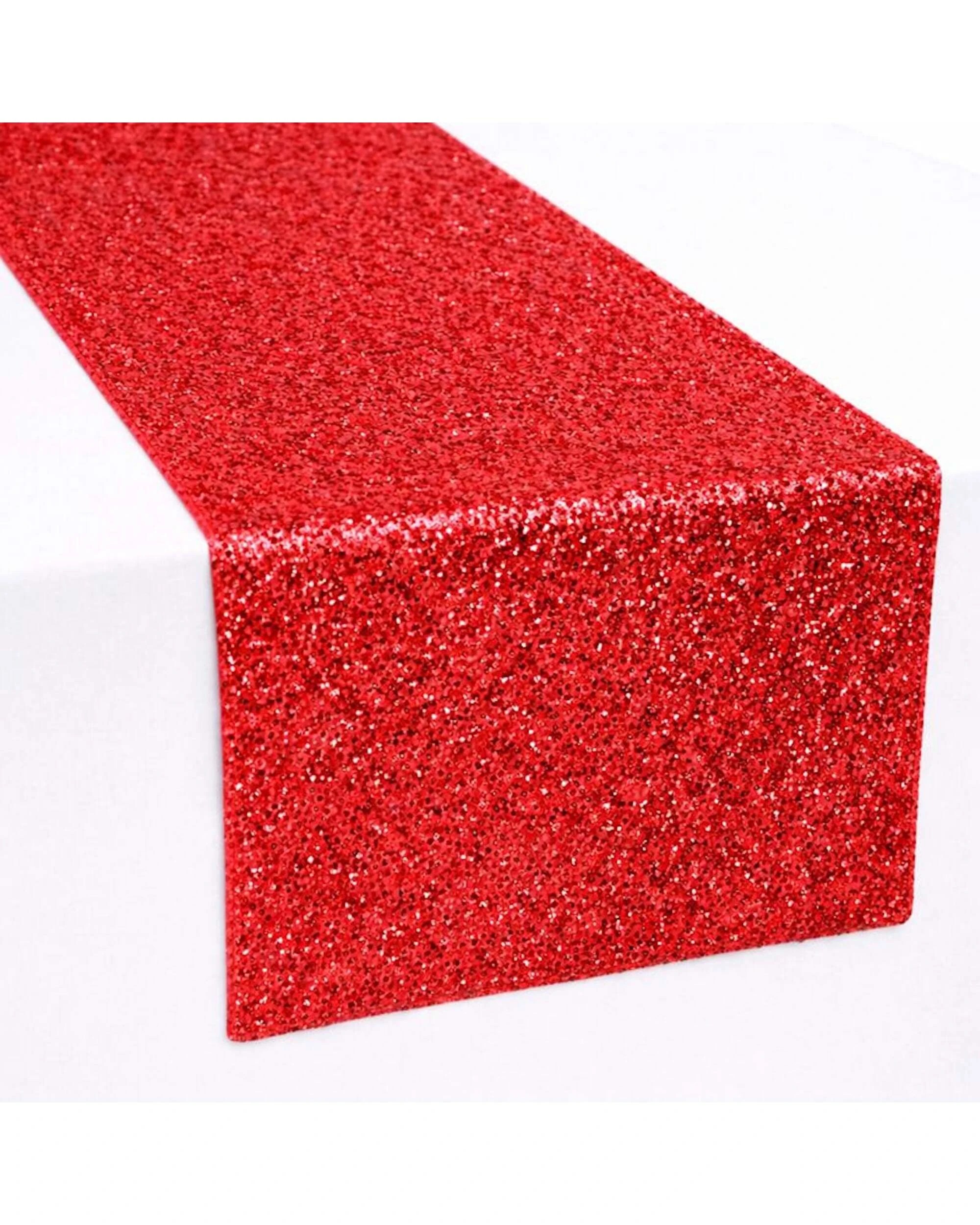 1 Partyrama Red Sequin Table Runner 30cm x 180cm - Red, 1 of 2