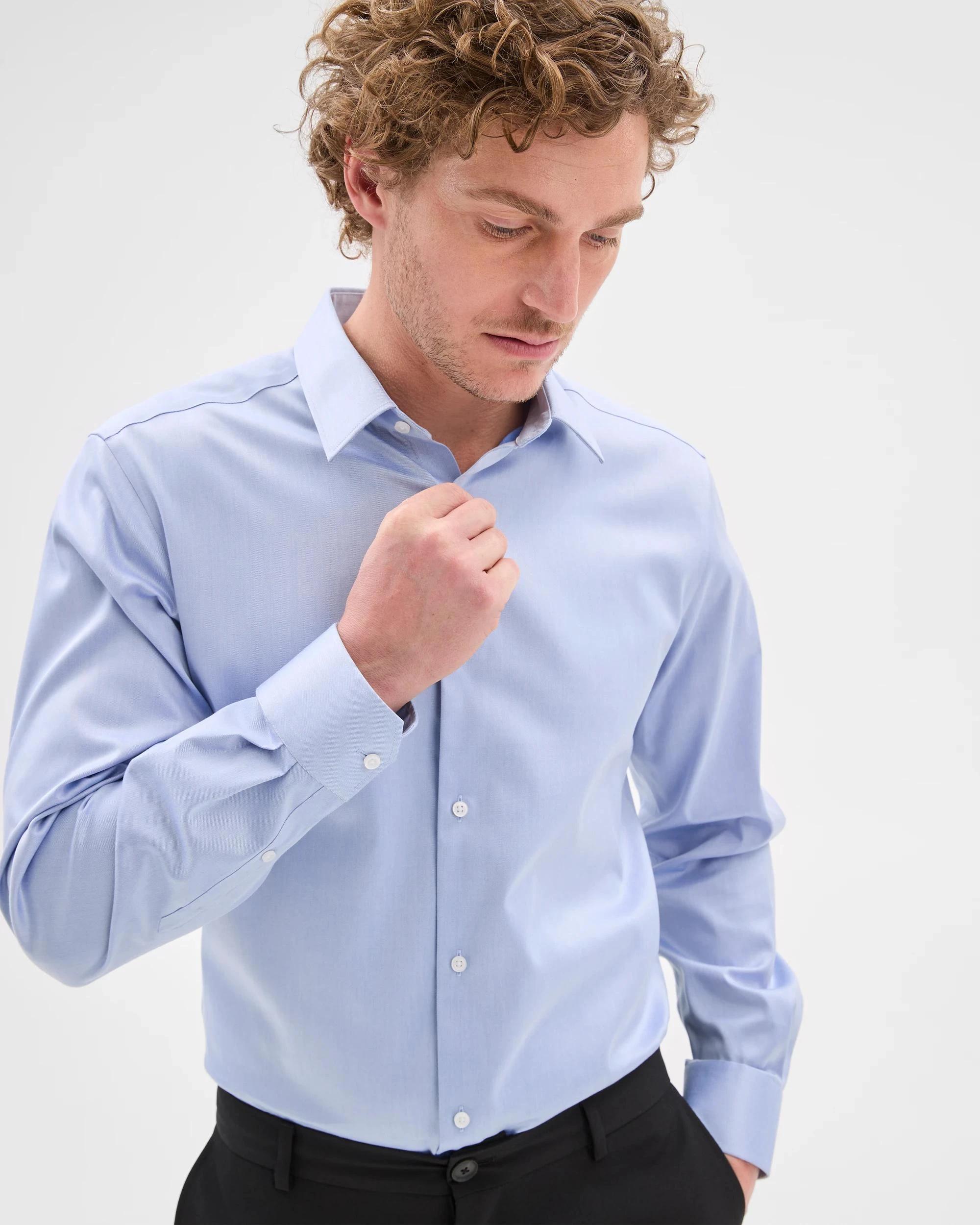 6 Preview Non Iron Long Sleeve Business Shirt BLUE, 6 of 10