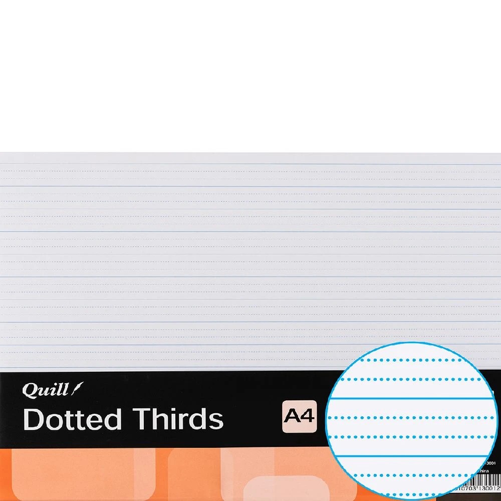 1 Quill A4 60gsm 14mm Dotted Thirds Paper 500 Sheet Ream, 1 of 4