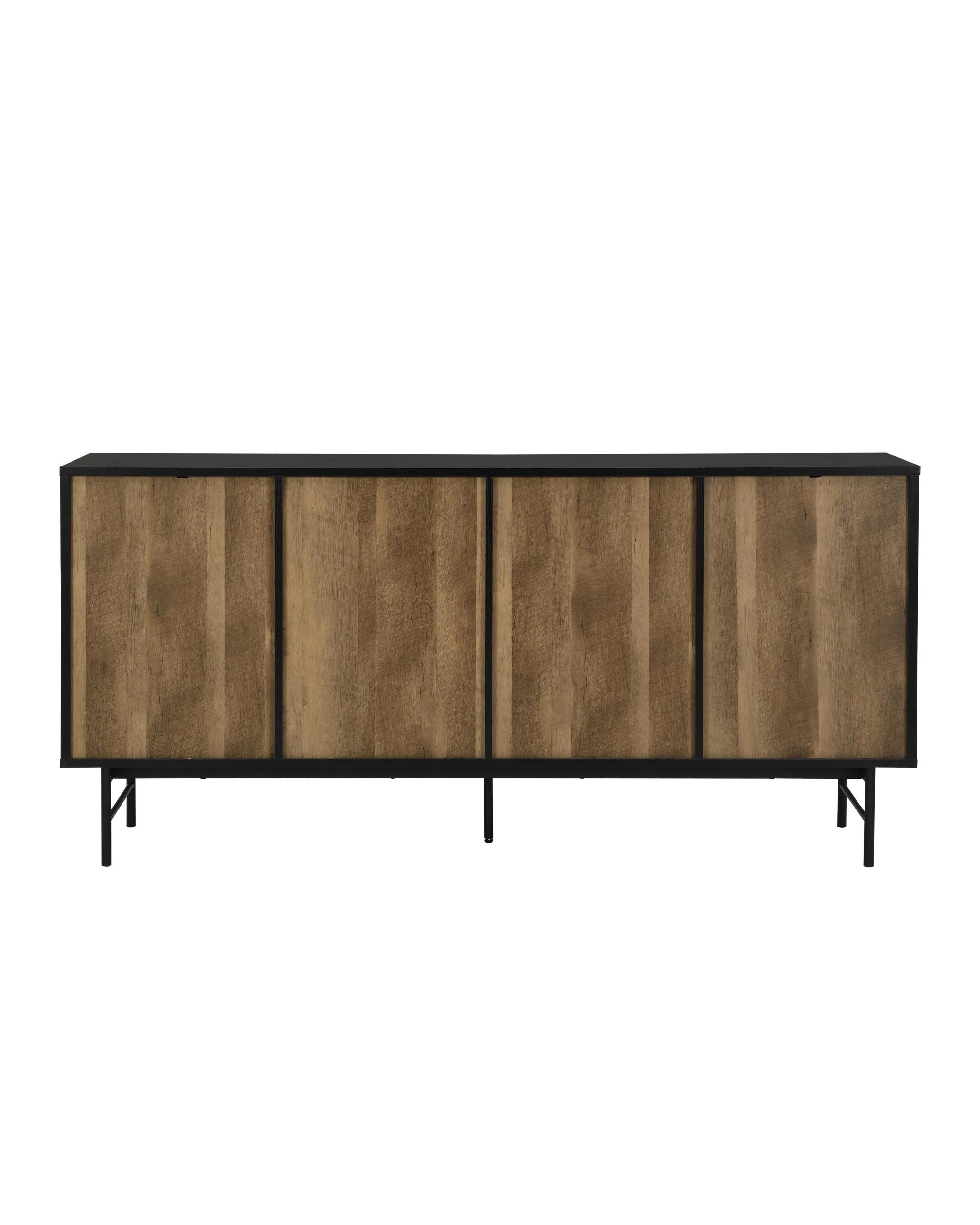 Kodu Buffet Sideboard Industrial Storage Cupboard 4 Doors - Black - Kmart