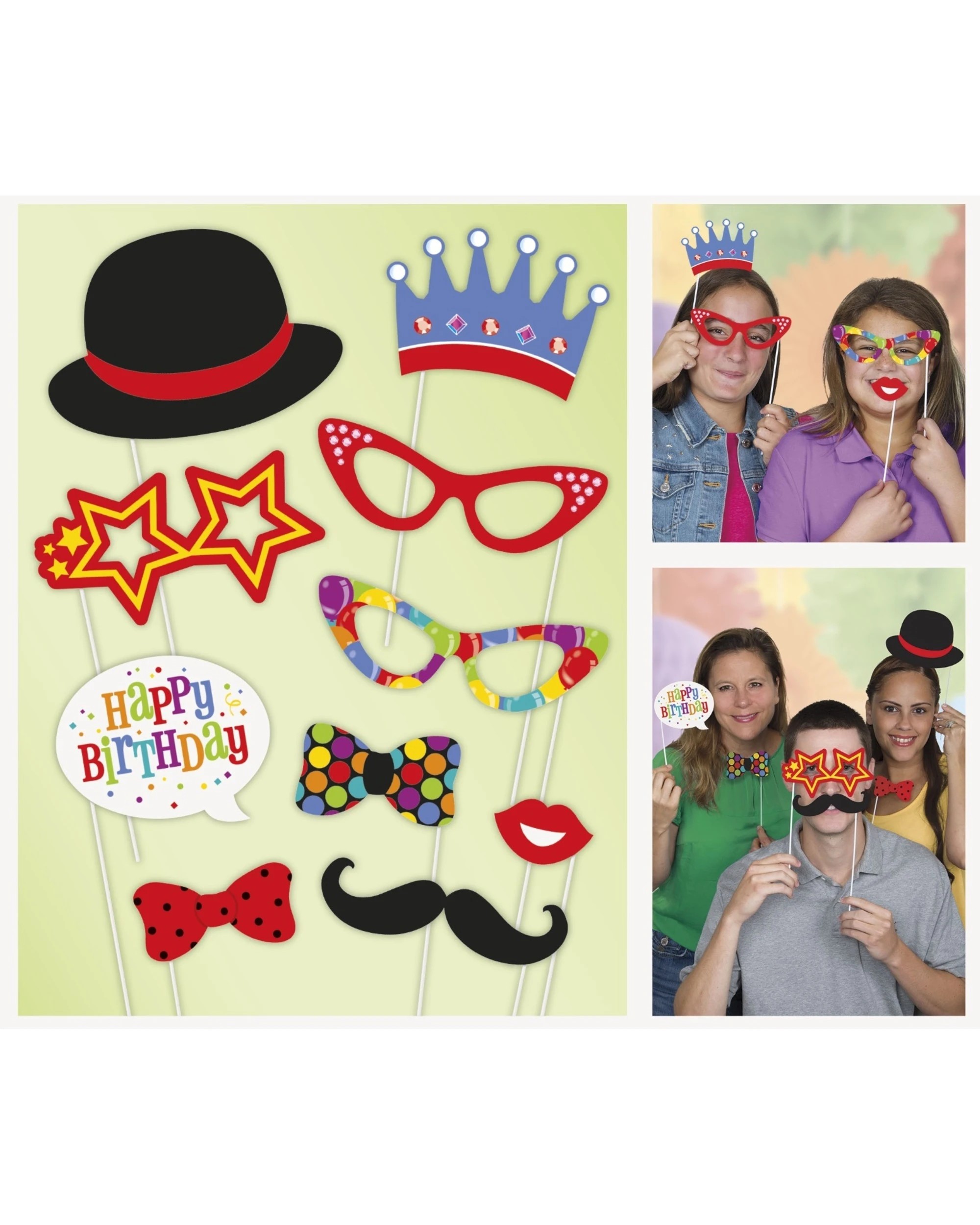 1 Unique Birthday Photo Props Pack of 10 - Multi, 1 of 1
