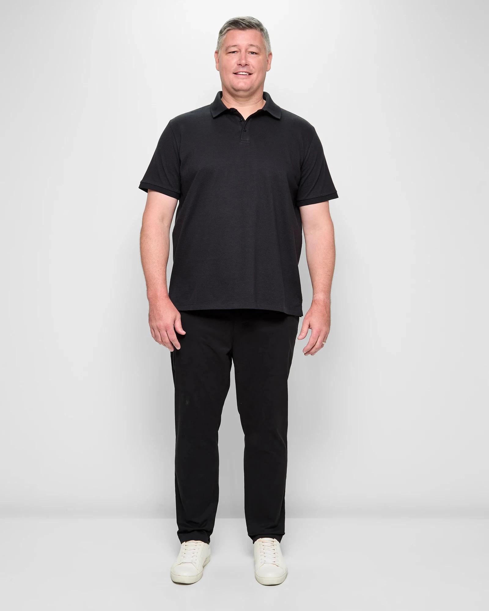 2 Target Man Plus Plus Size Australian Cotton 1/2 Elastic Waist Tapered Chino Pants BLACK, 2 of 5