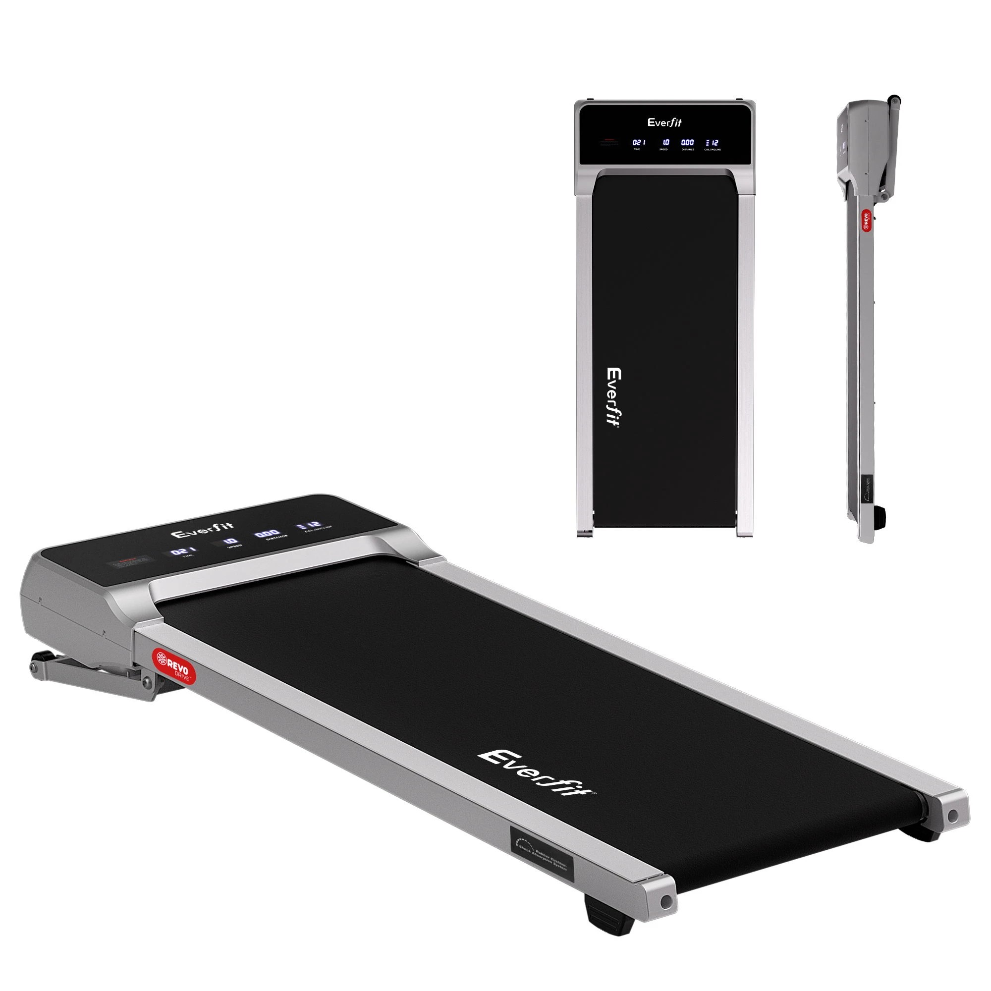 1 Everfit 3 in 1 Walking Pad Treadmill 20% Auto Incline Under Desk Treadmills 40cm Wide Belt - Silver, 1 of 9