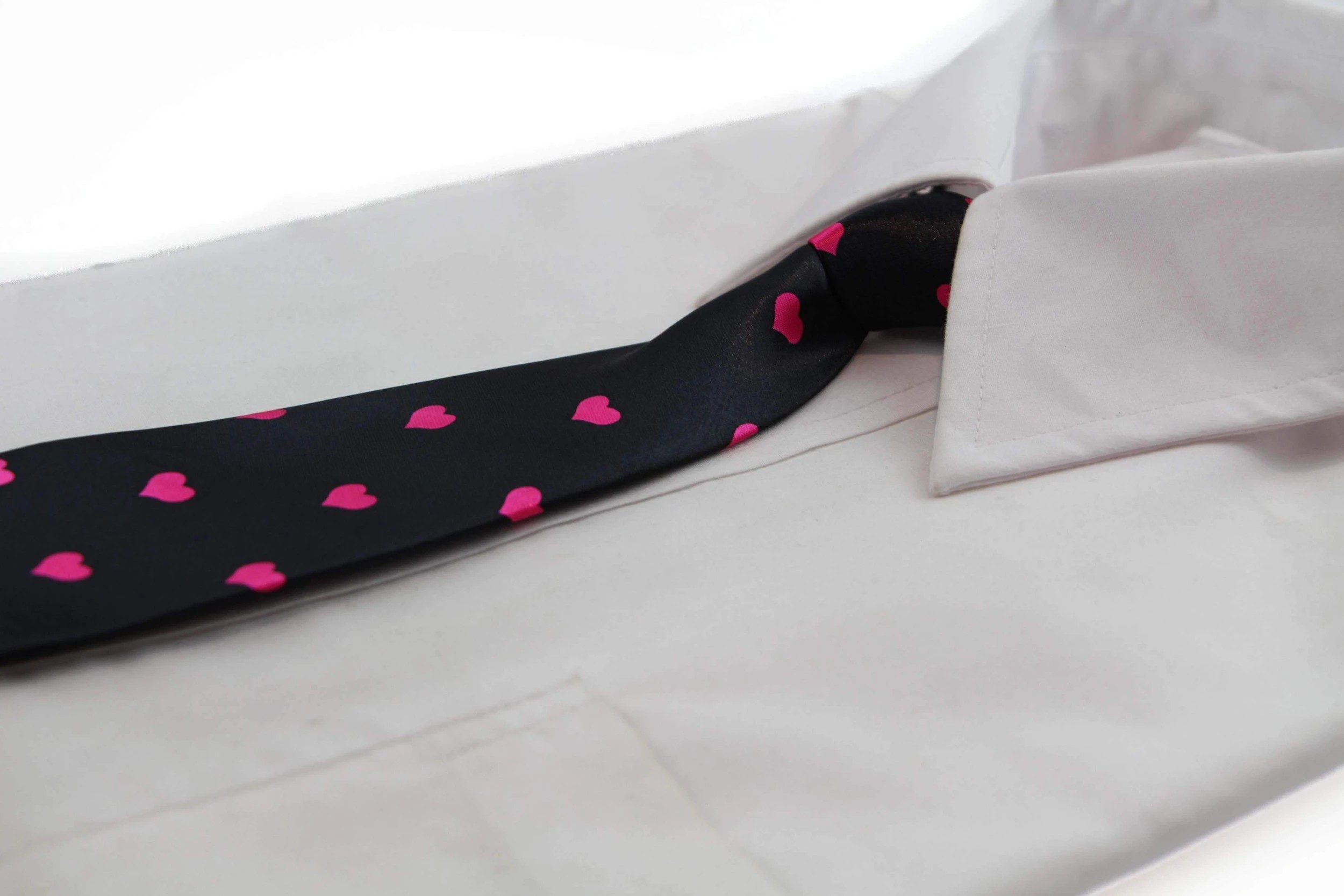 3 Zasel Kids Boys Black & Pink Patterned Elastic Neck Tie - Pink Love Hearts - Multi, 3 of 3