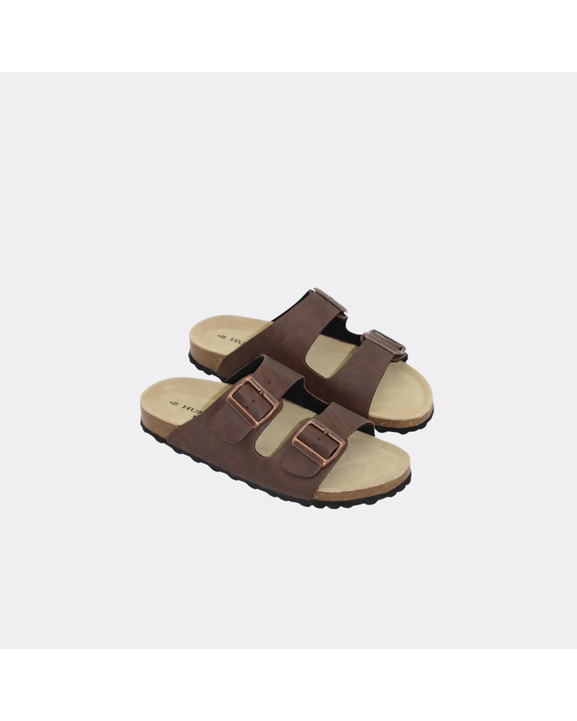 3 Human Shoes Ibiza Women's Slip On Sandals Double Buckle Vintage Green CHOC, 3 of 6
