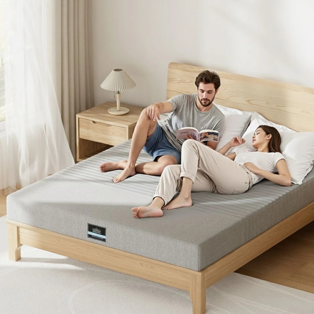 9 Giselle Bedding Cool Gel Memory Foam Mattress Charcoal 7-Zone Washable Bamboo Cover - King Bed - Grey, 9 of 10