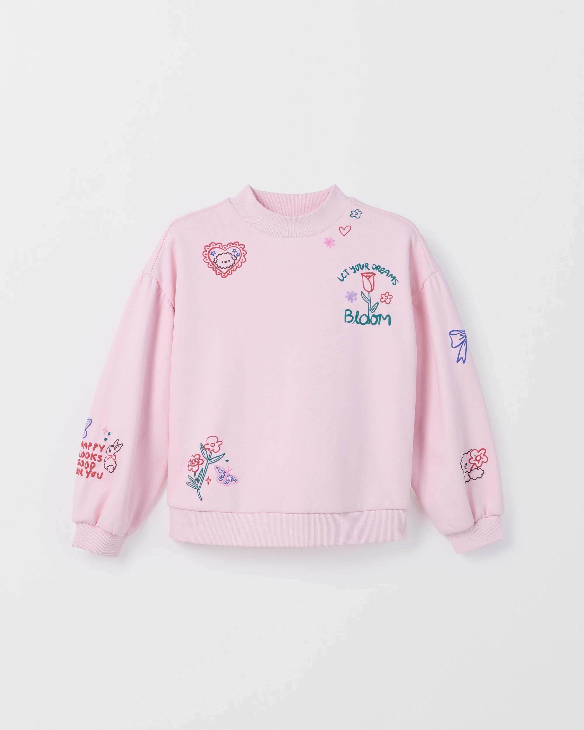 6 Target Kids Australian Cotton Blend Balloon Sleeve Fleece Jumper PINK, 6 of 7