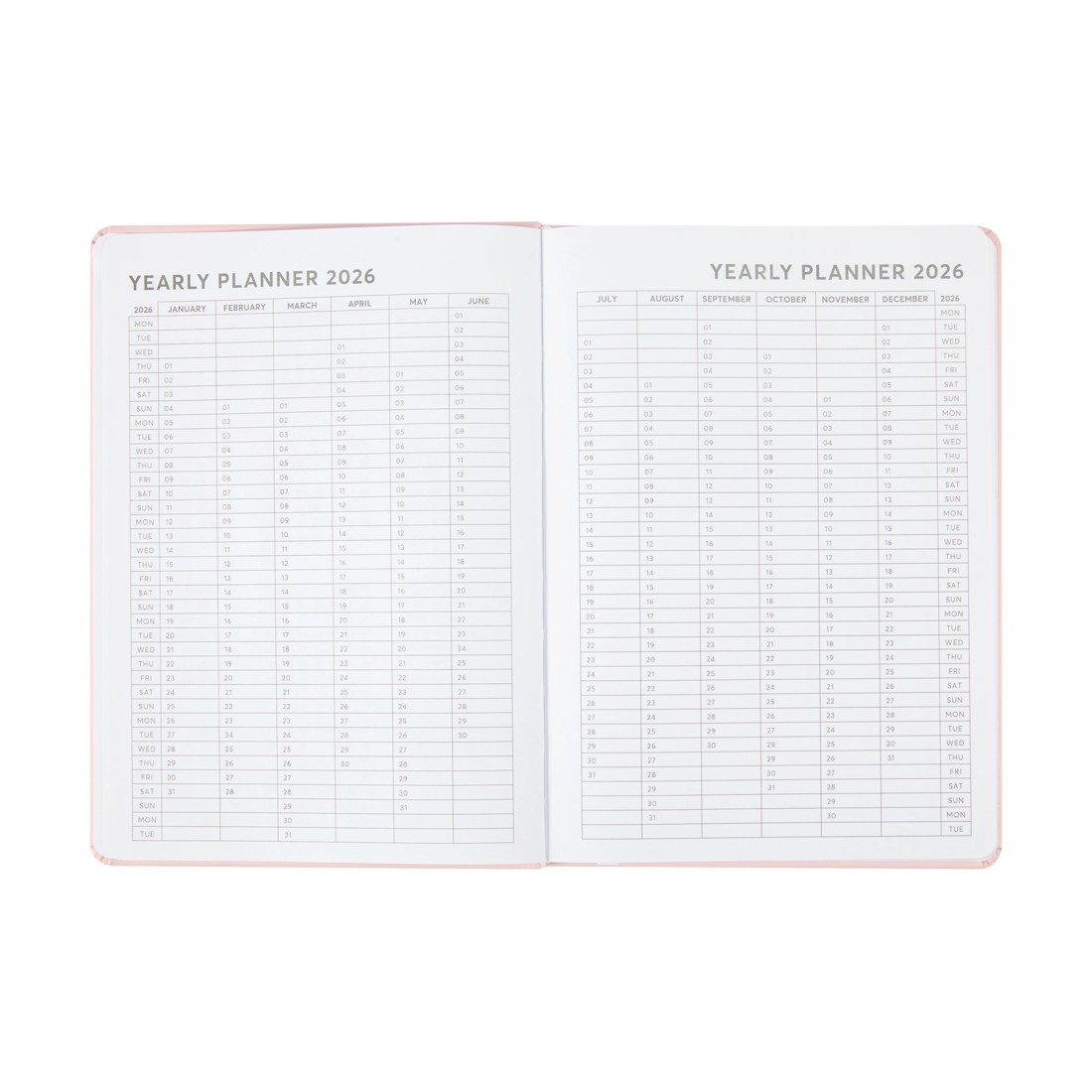 5 2026 Weekly Diary - Pink, 5 of 8