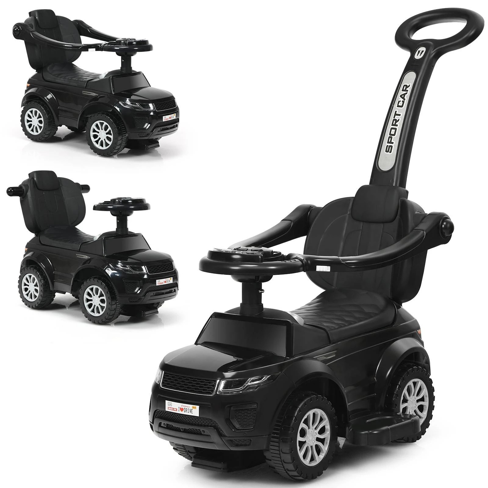 1 Costway Kids Ride On Push Car Sliding Car Toy - Black, 1 of 5