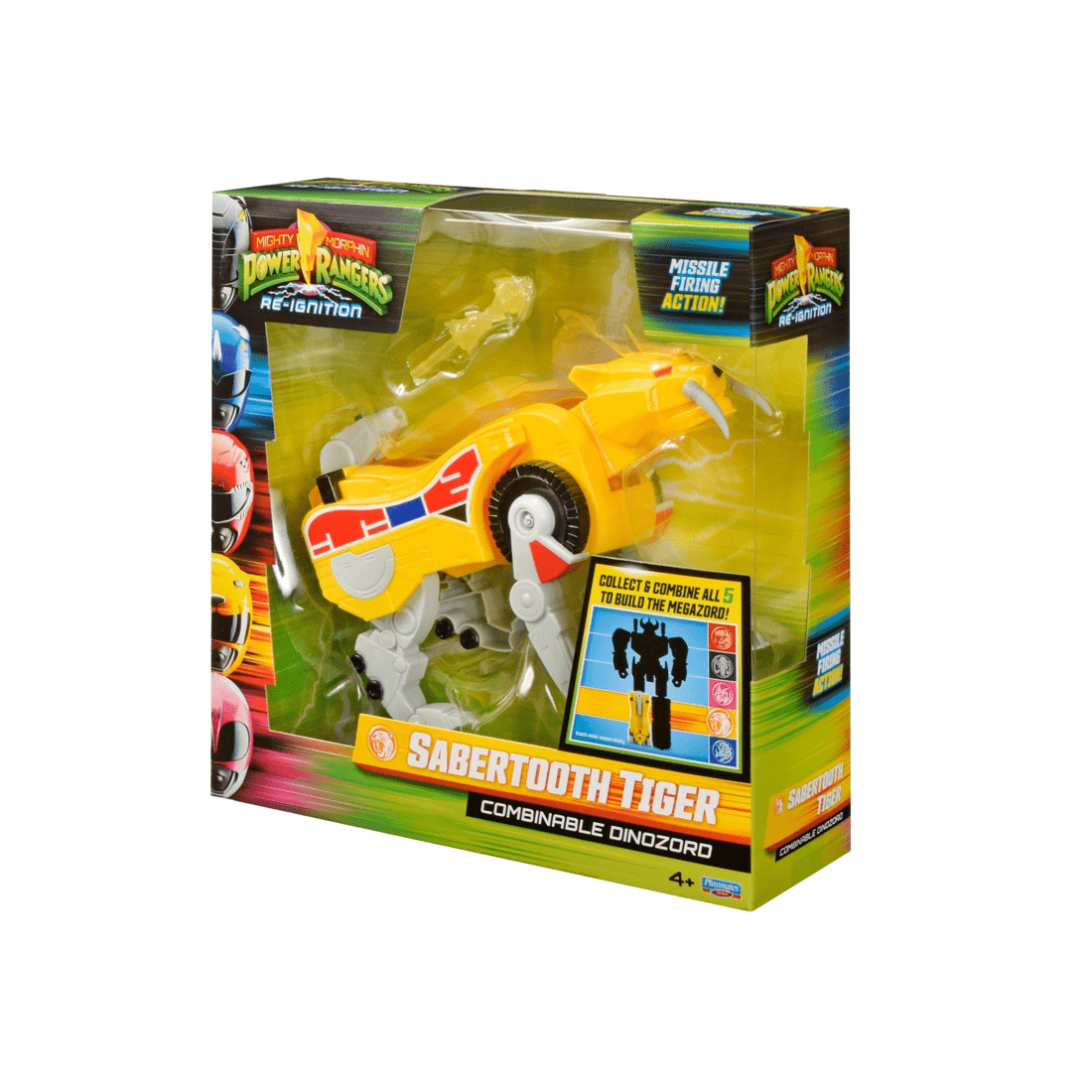 3 Playmates Toys Limited Mighty Morphin Power Rangers Re-Ignition Combinable Dinozord Sabertooth Tiger Toy, 3 of 10