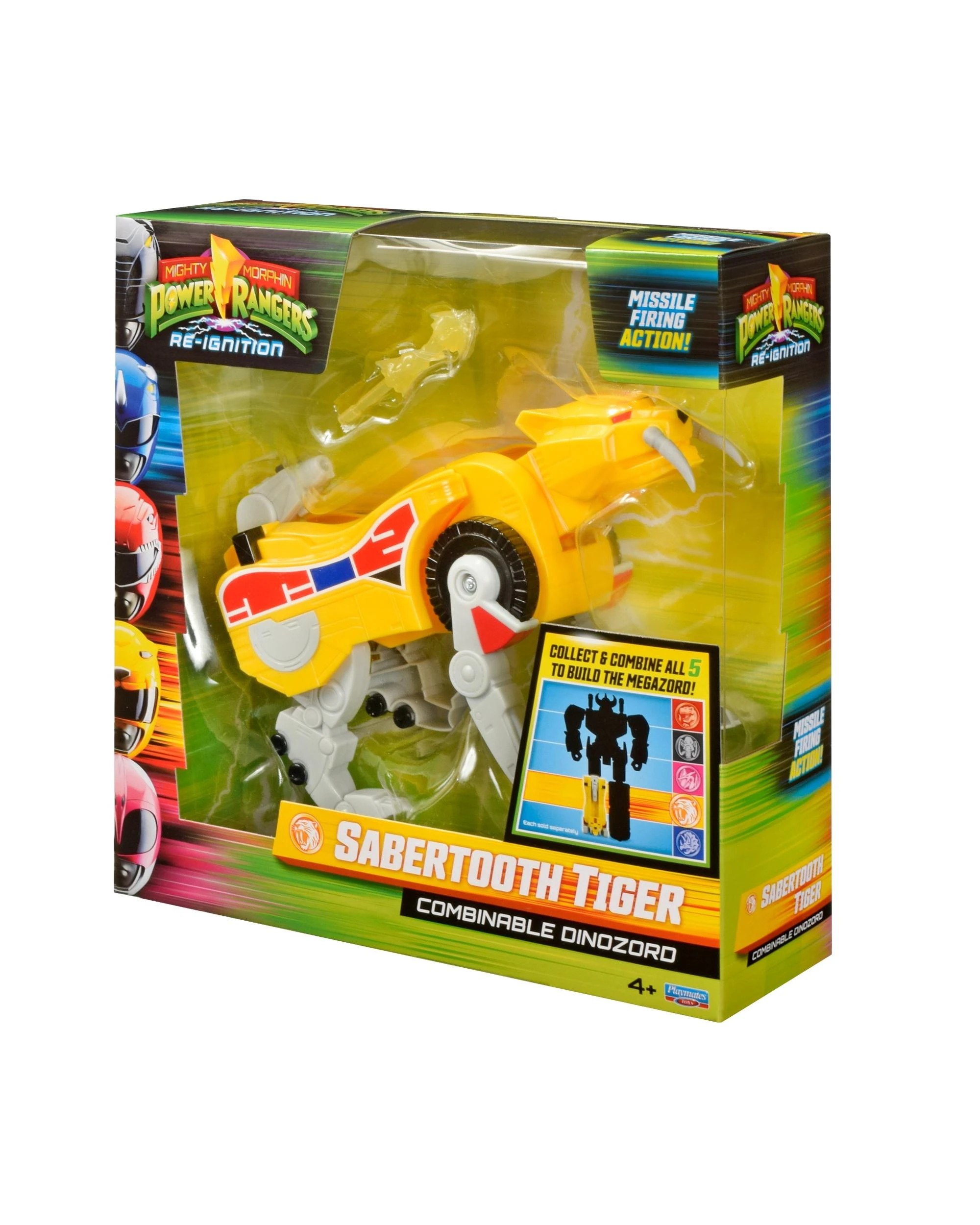 3 Mighty Morphin Power Rangers Re-Ignition Combinable Dinozord Sabertooth Tiger Toy, 3 of 10