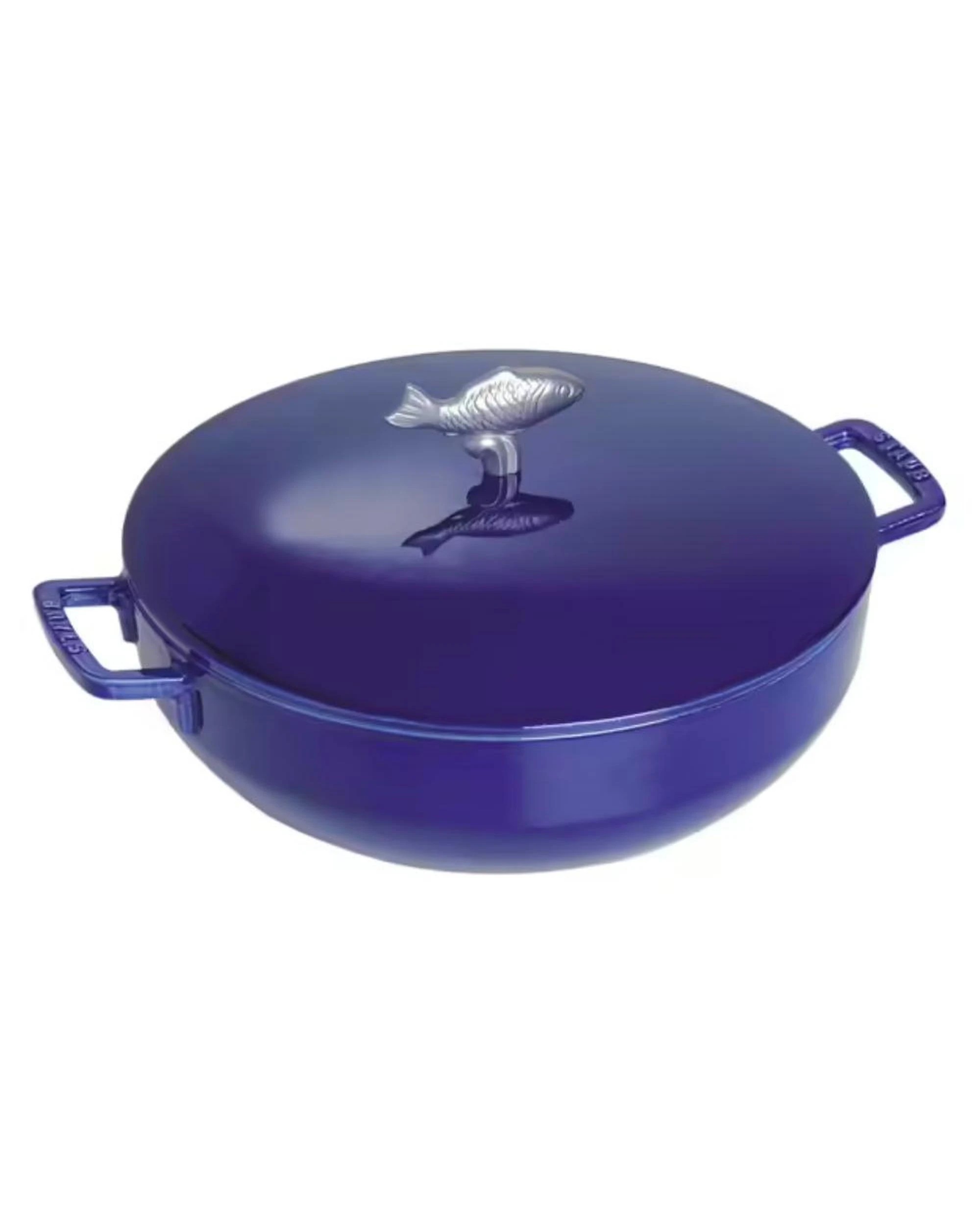 1 Staub Enamelled Cast Iron Bouillabaisse Pot 28cm  4.65L  Marine Blue - Blue, 1 of 5