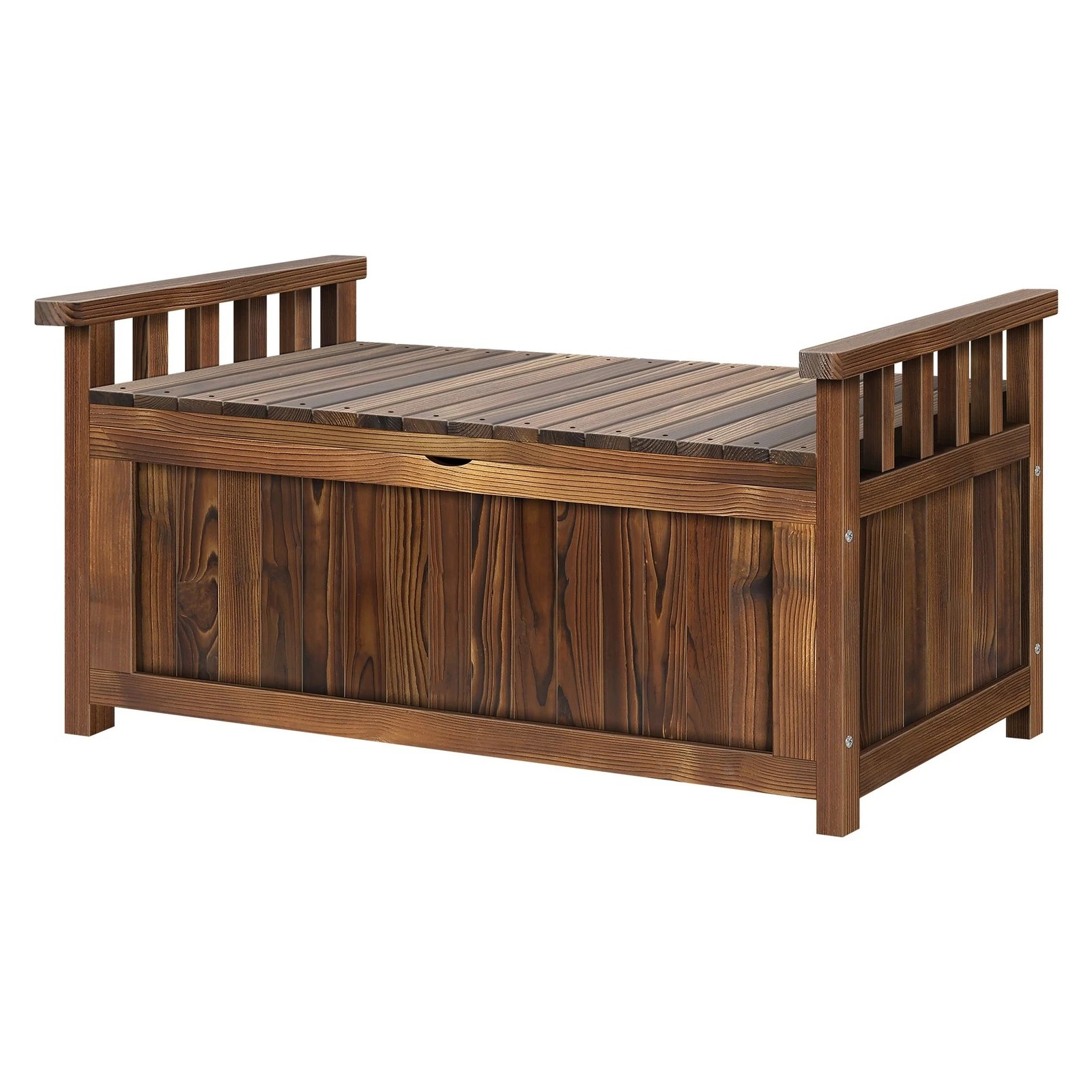 9 Alfordson Outdoor Storage Box Wooden Garden Bench Chest Tool Sheds L - Charcoal, 9 of 9