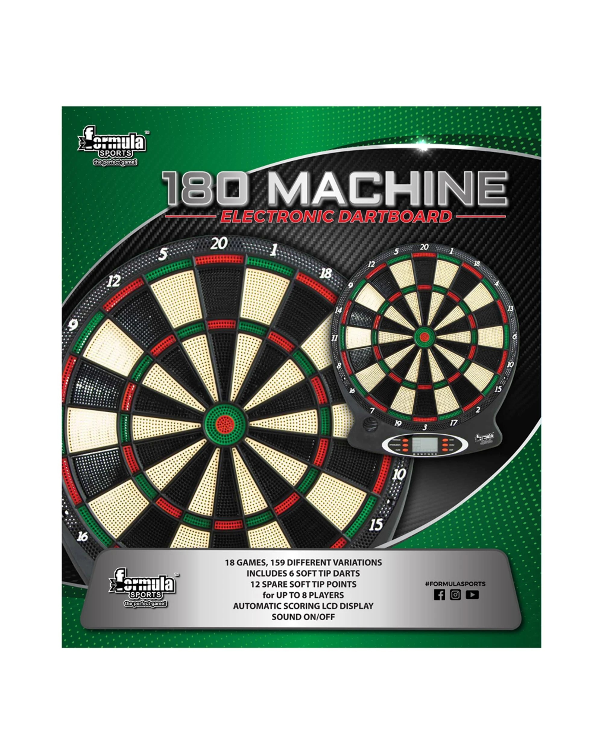 1 Formula Sports 180 Machine Electronic Dart Board 18 Games with Soft Tip Darts, 1 of 2