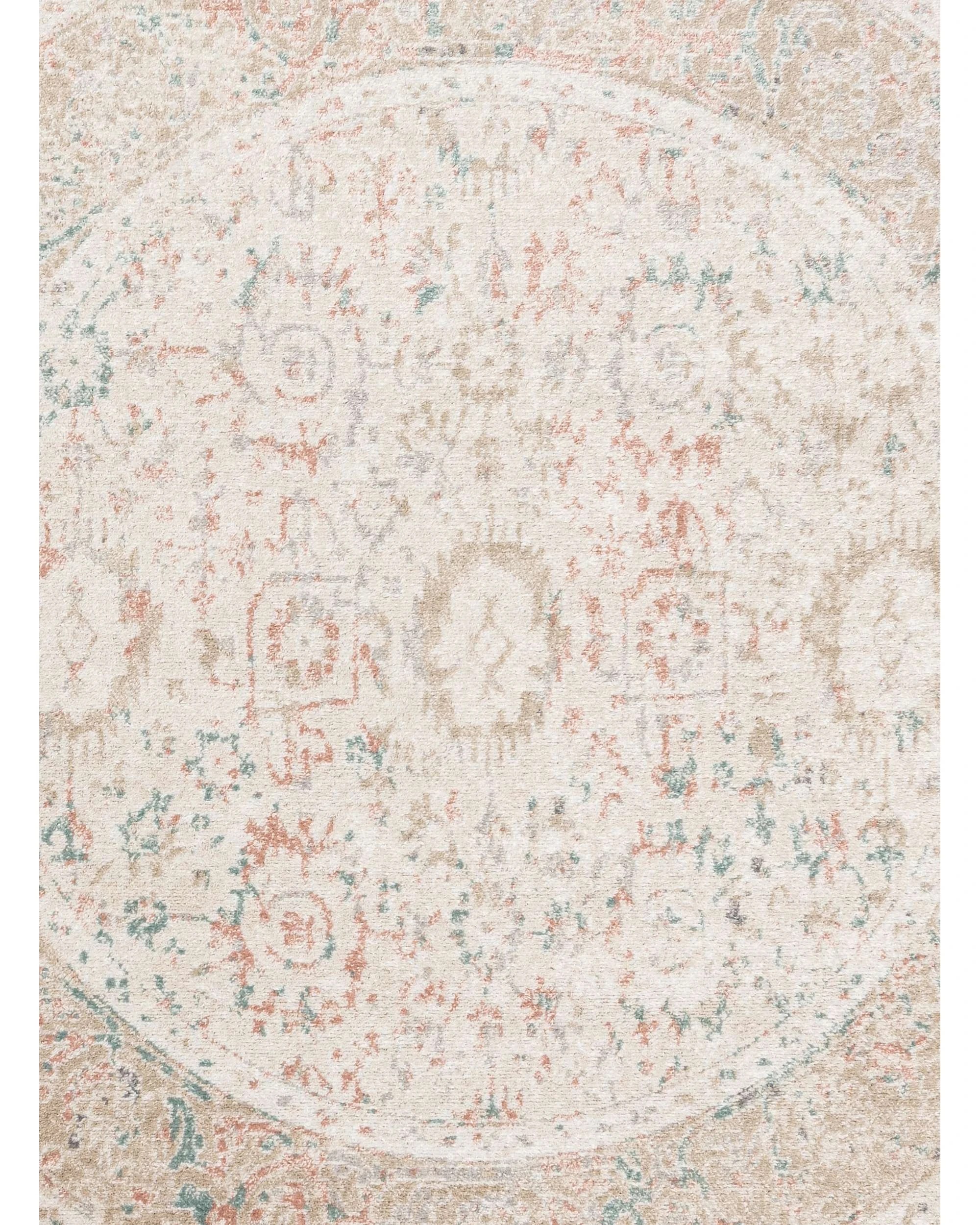 4 Loopsie Seymour Traditional Floral Round Rug-160cm x 160cm - White, 4 of 5