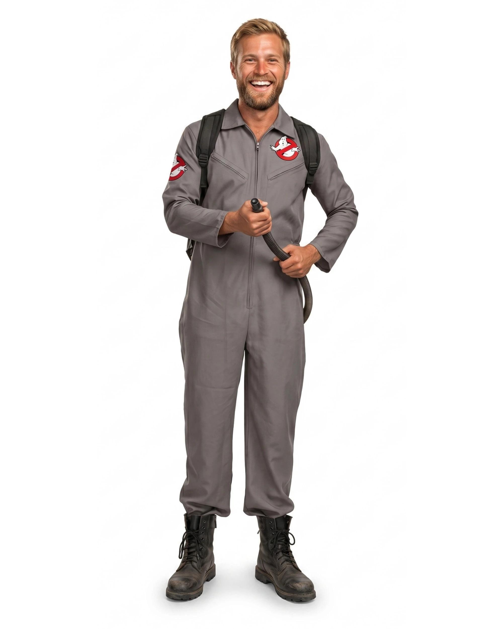 1 BR Costumes Ghost Fighter Costume for Adults 1980s Movie-Inspired Outfit BLACK, 1 of 5