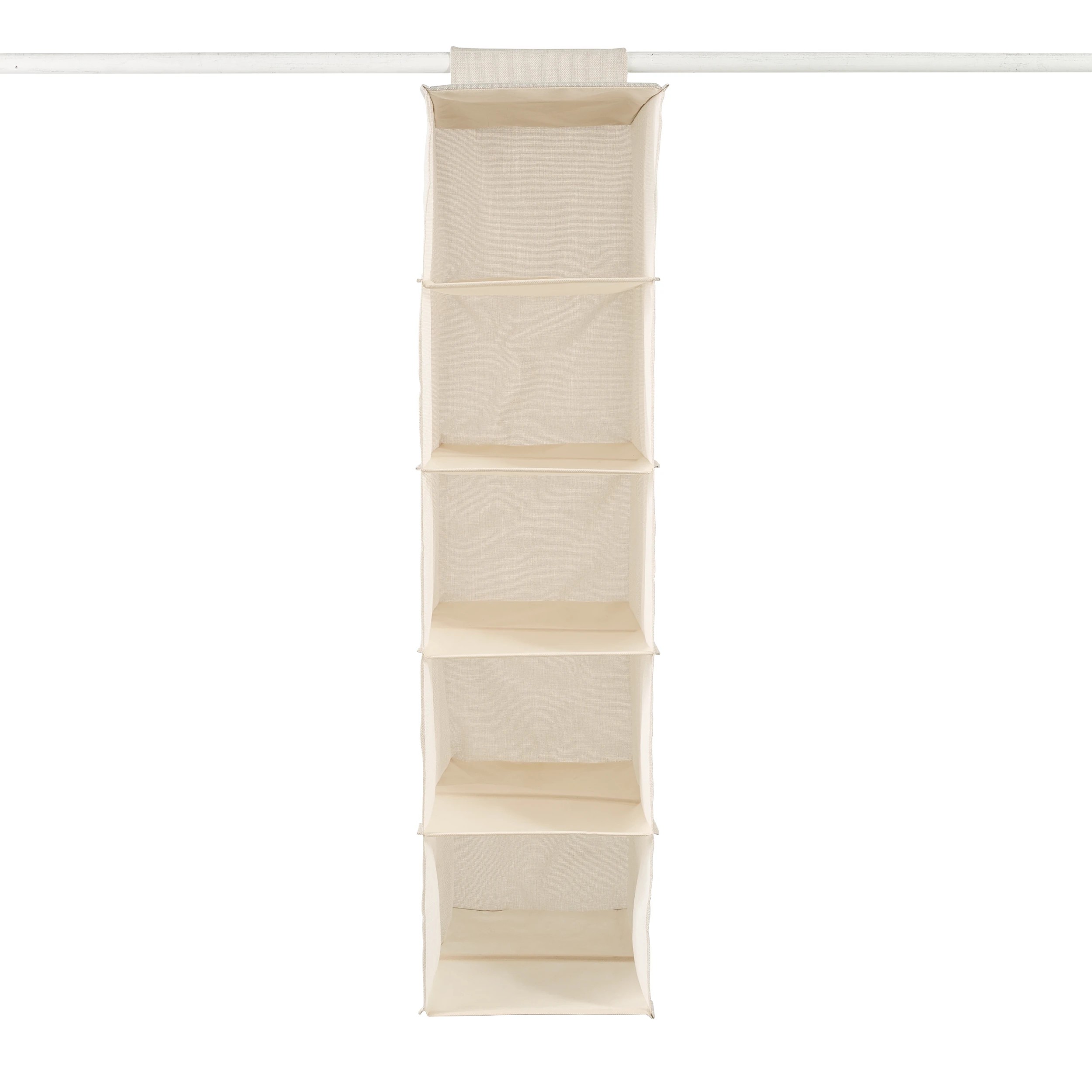 3 Linen Look 5 Shelf Deep Hanging Organiser, 3 of 5