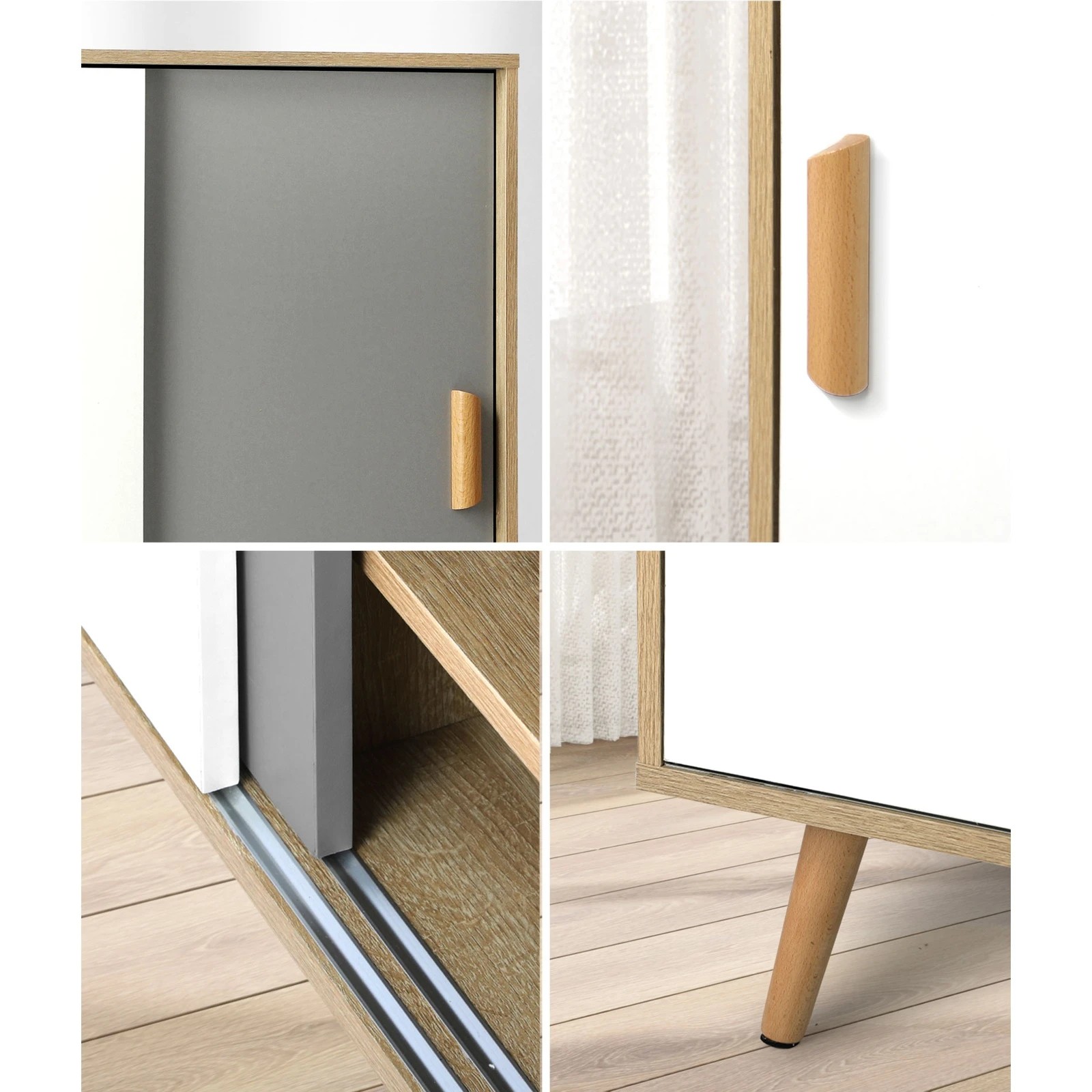 4 Oikiture Shoe Cabinet Storage Organiser Shoes Rack Sideboard Shelf Cupboard
 - Natural, 4 of 9