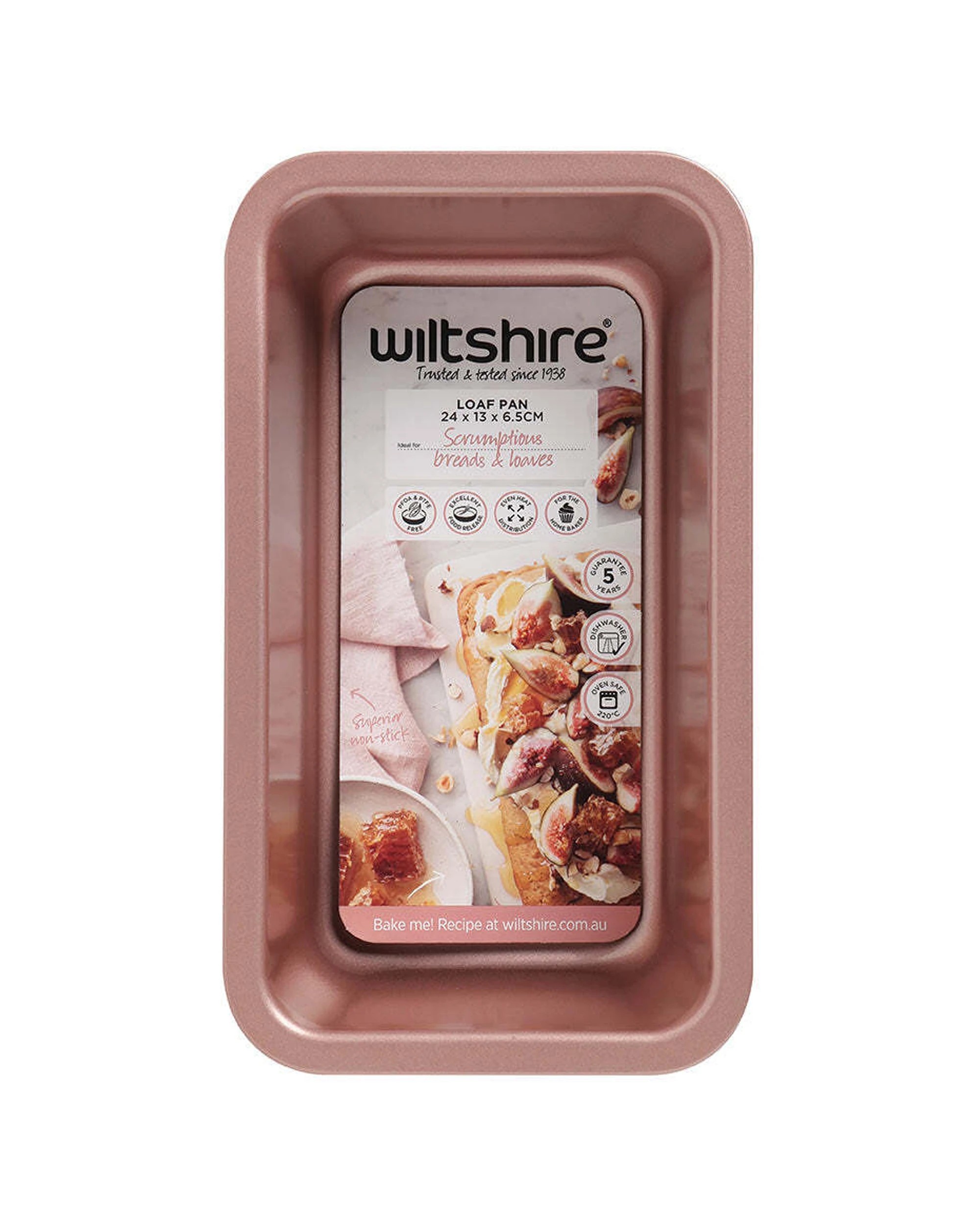2 Wiltshire 2PK Rectangular Loaf Bakeware Pan Oven Tin Non-Stick 24cm Set Durable Quality - Gold, 2 of 4