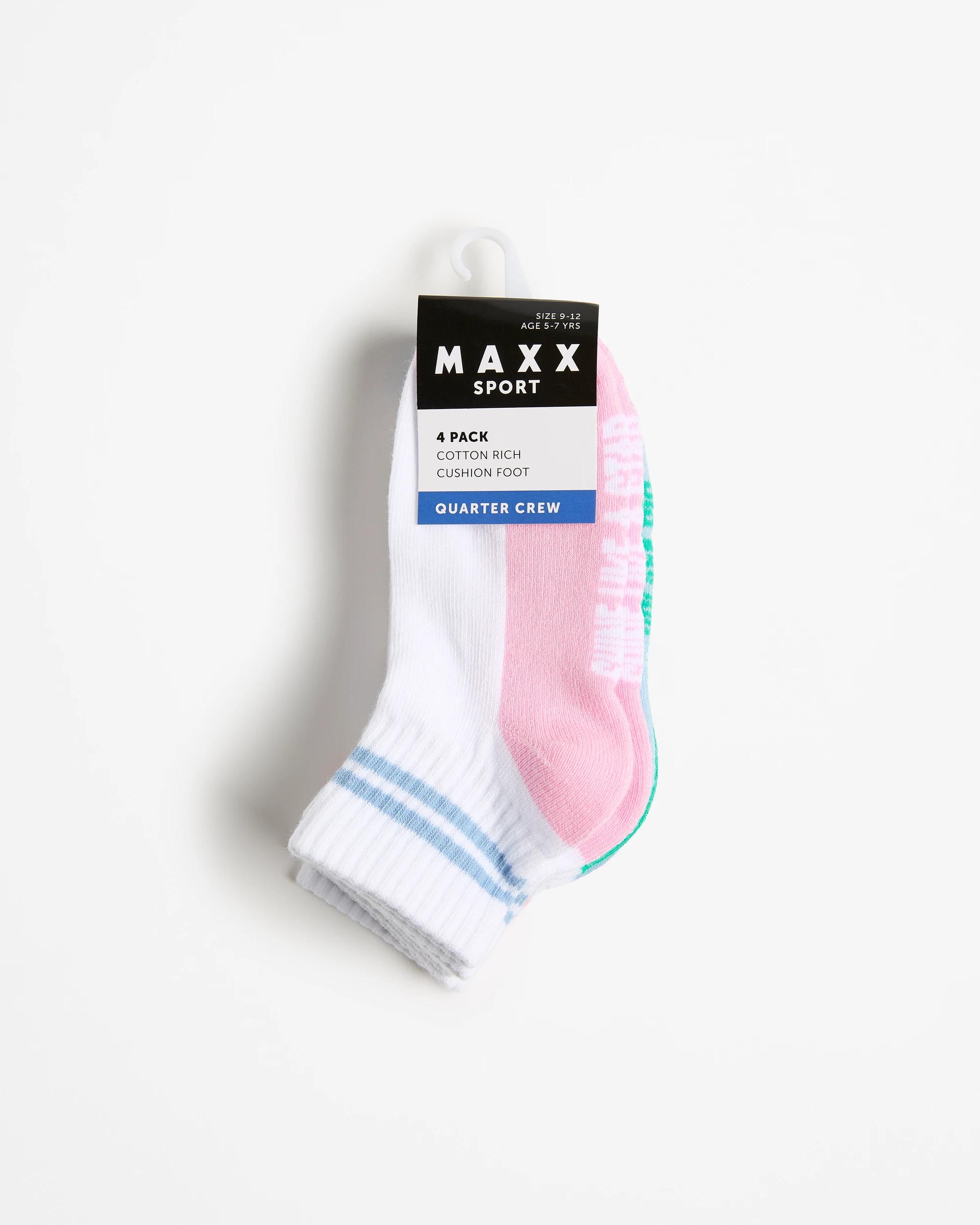 3 Australian Cotton Blend Girls Crew Cut Socks 4 Pack - Maxx GIRLS RETRO STRIPE, 3 of 3