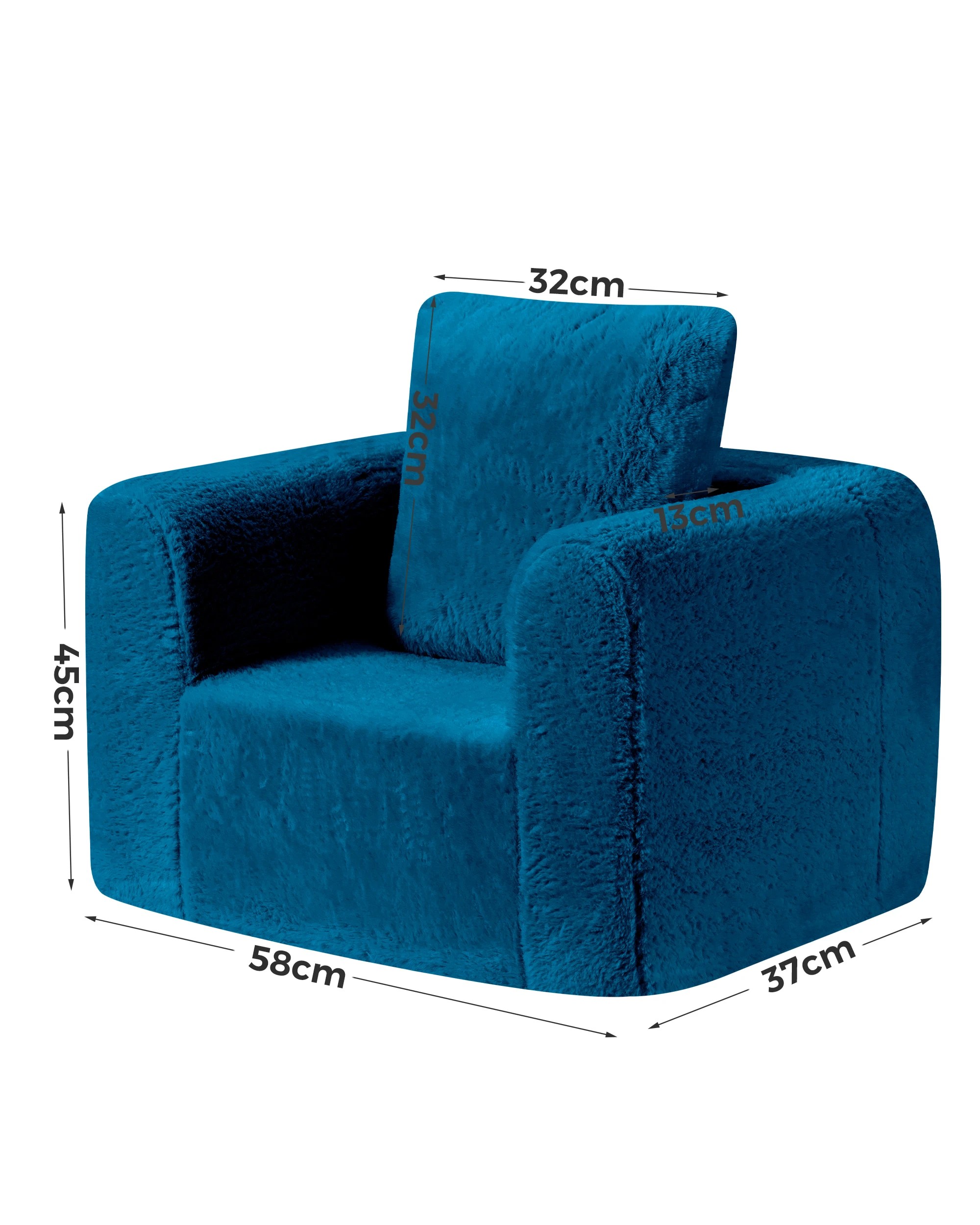 6 Playpals Kids Sofa Couch with Pillow Toddler Chair High-resilience - Blue, 6 of 6