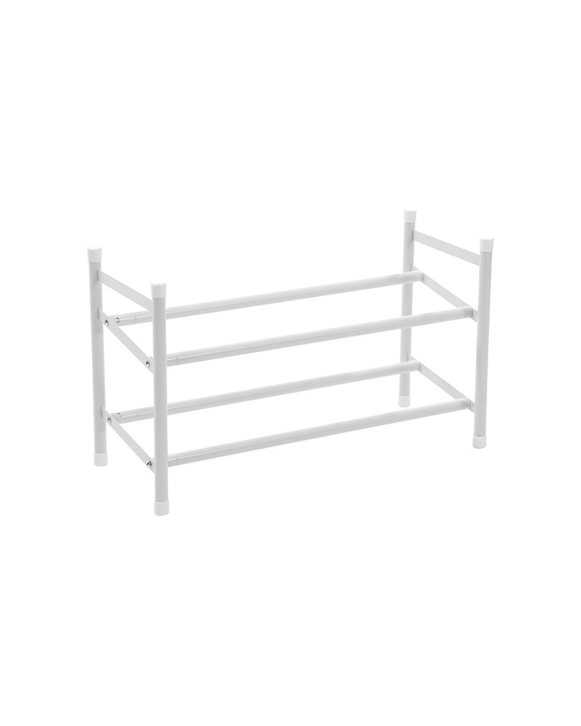 1 Boxsweden 2-Tier Metal Adjustable Shoe Rack 110x35.5cm - White, 1 of 5