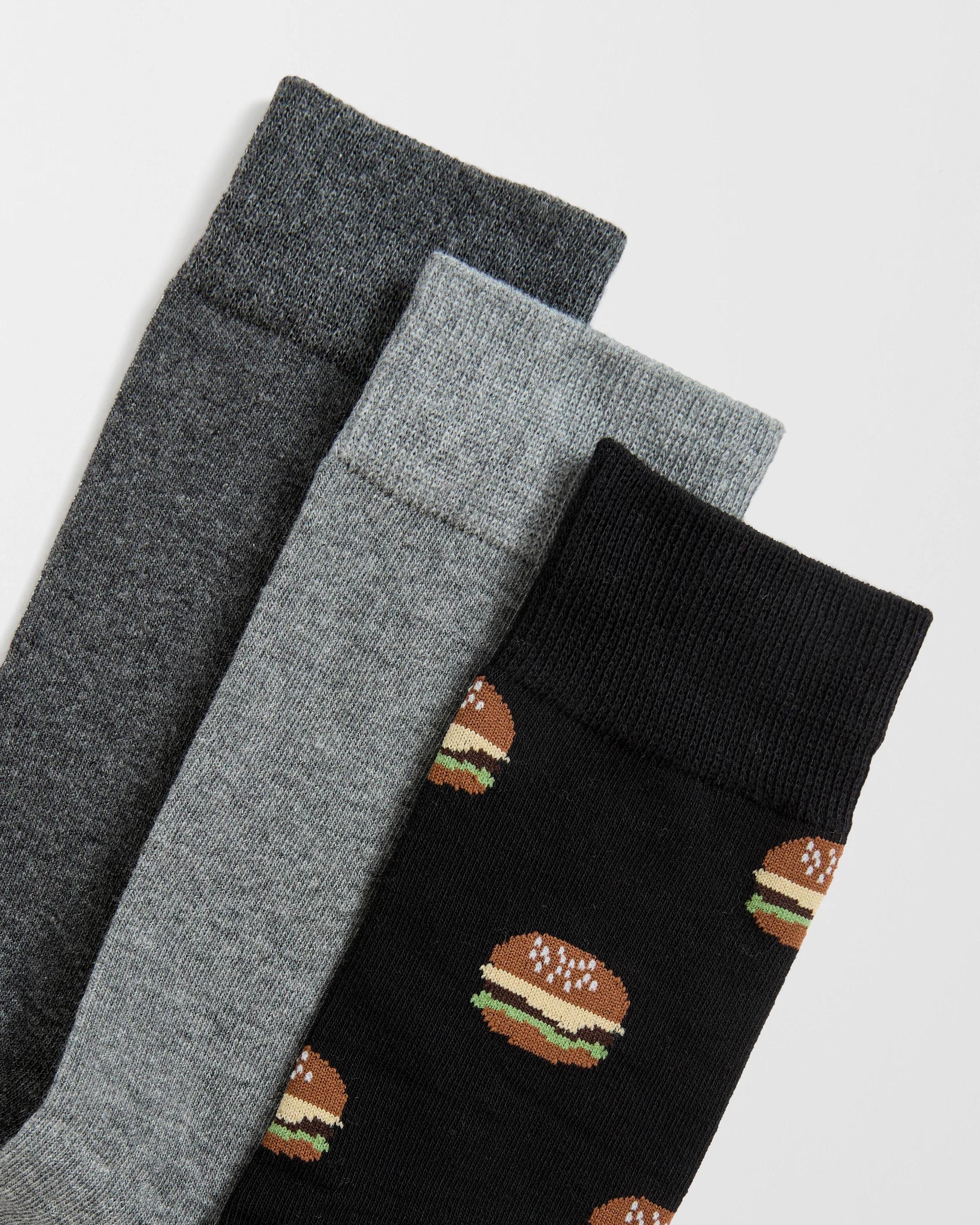 2 Maxx Australian Cotton Blend 3 Pack Business Socks FAST FOOD, 2 of 3