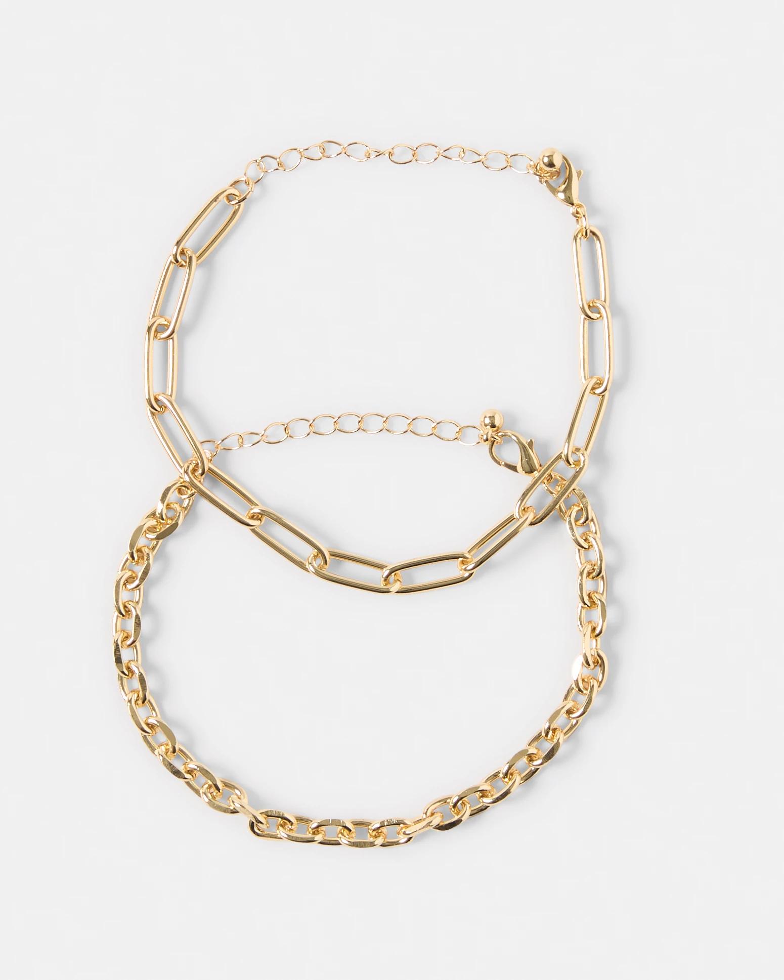 2 2 Pack 18K Gold Plated Chain Bracelet Gold, 2 of 6