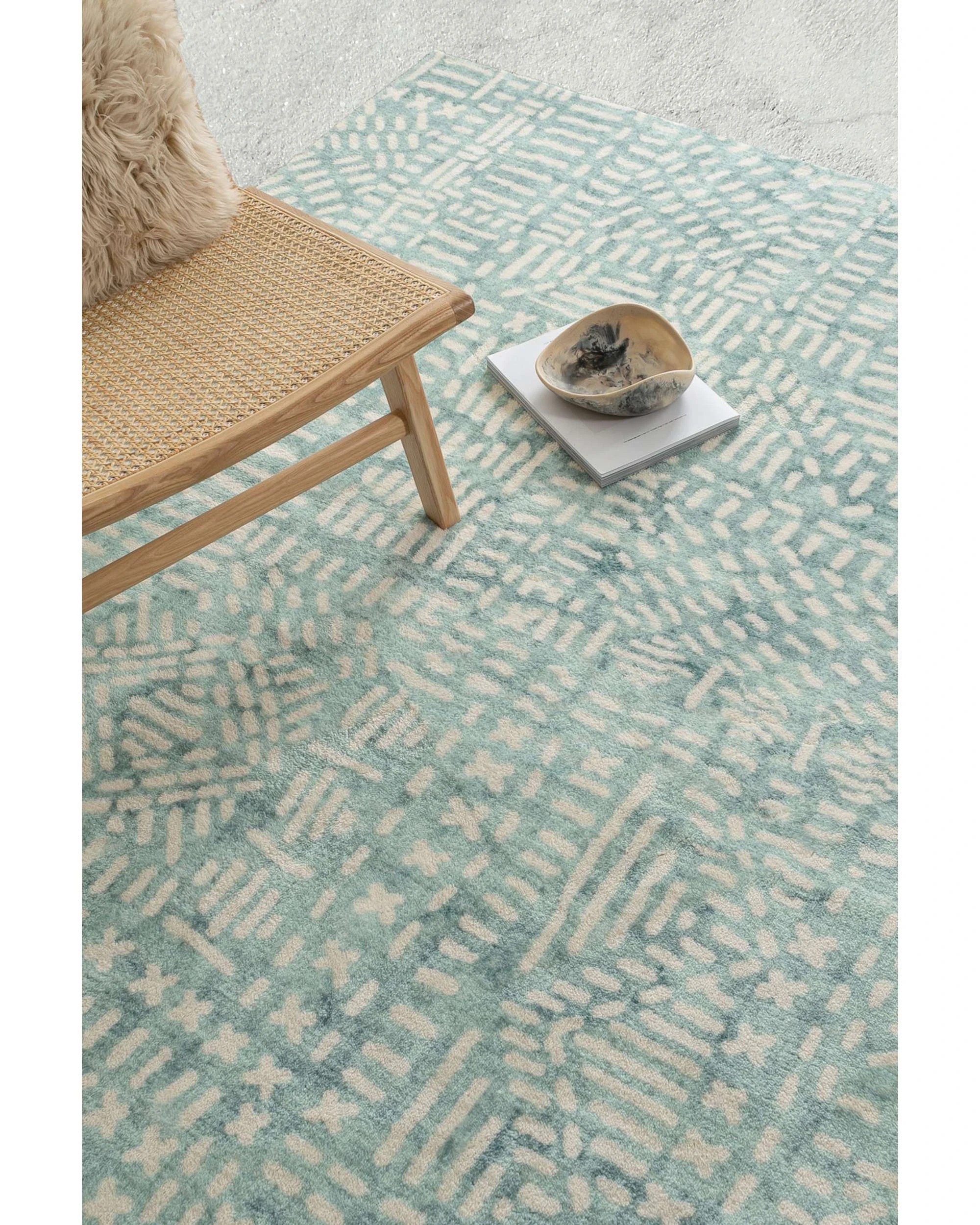 3 Loopsie Asni Tribal Washable Rug-230cm x 160cm - Blue, 3 of 7