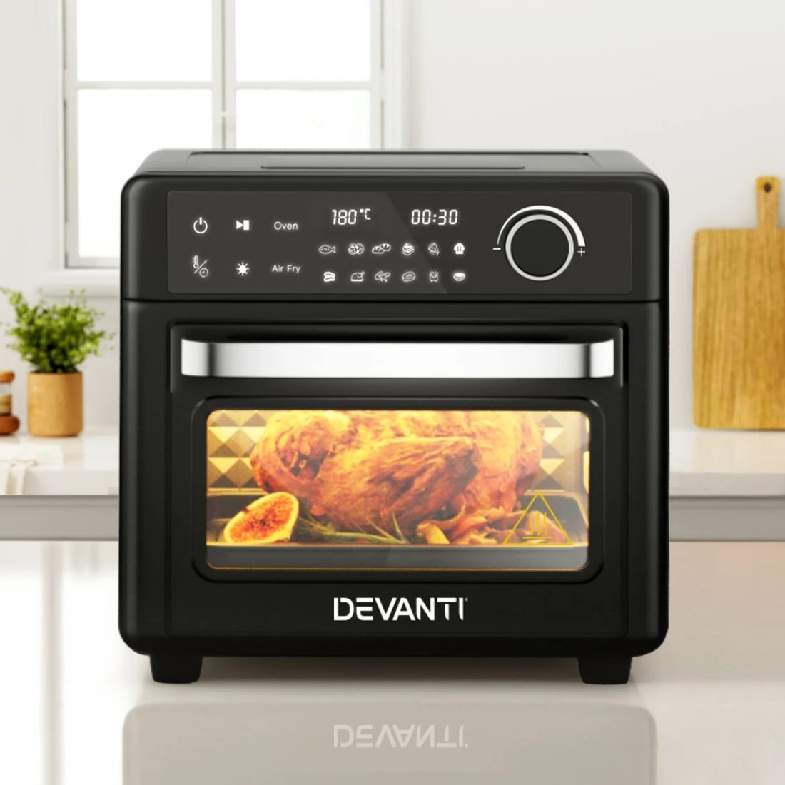 3 Devanti Air Fryer 15L LCD Fryers Oven - Black, 3 of 7
