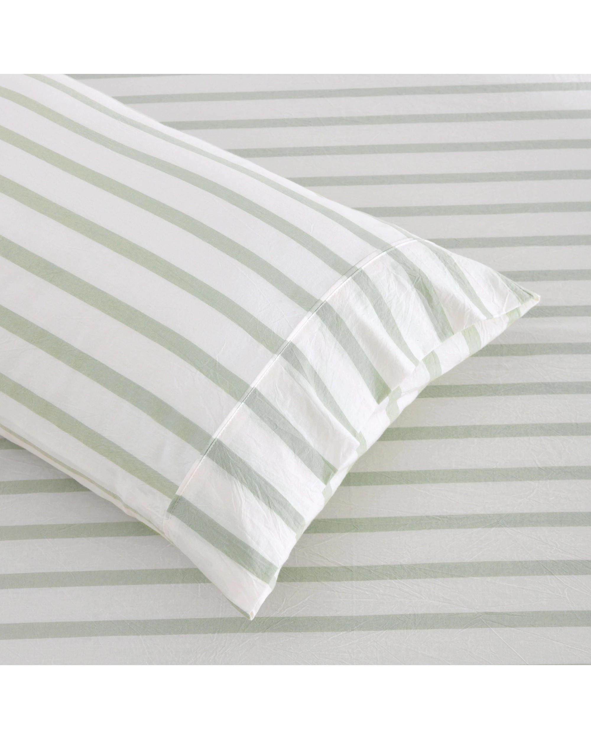 2 Dreamaker Baby Bask Washed Cotton Yarn Dyed Stripe Combo Set - COT Size - Sage, 2 of 7