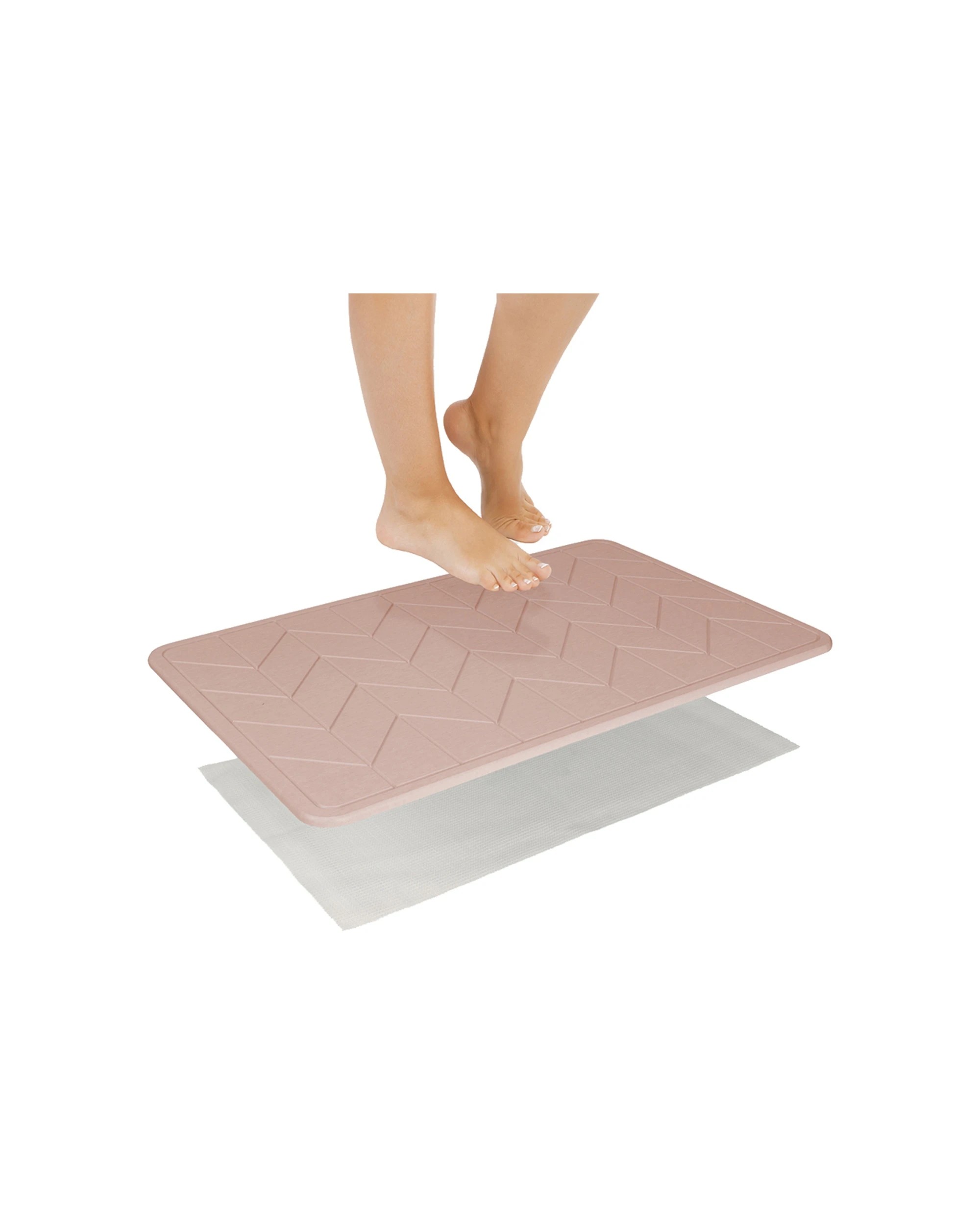 5 Algodon 60x39cmbath Stone Water Absorbing Bathroom Mat - 1 Pack
 - Pink, 5 of 5