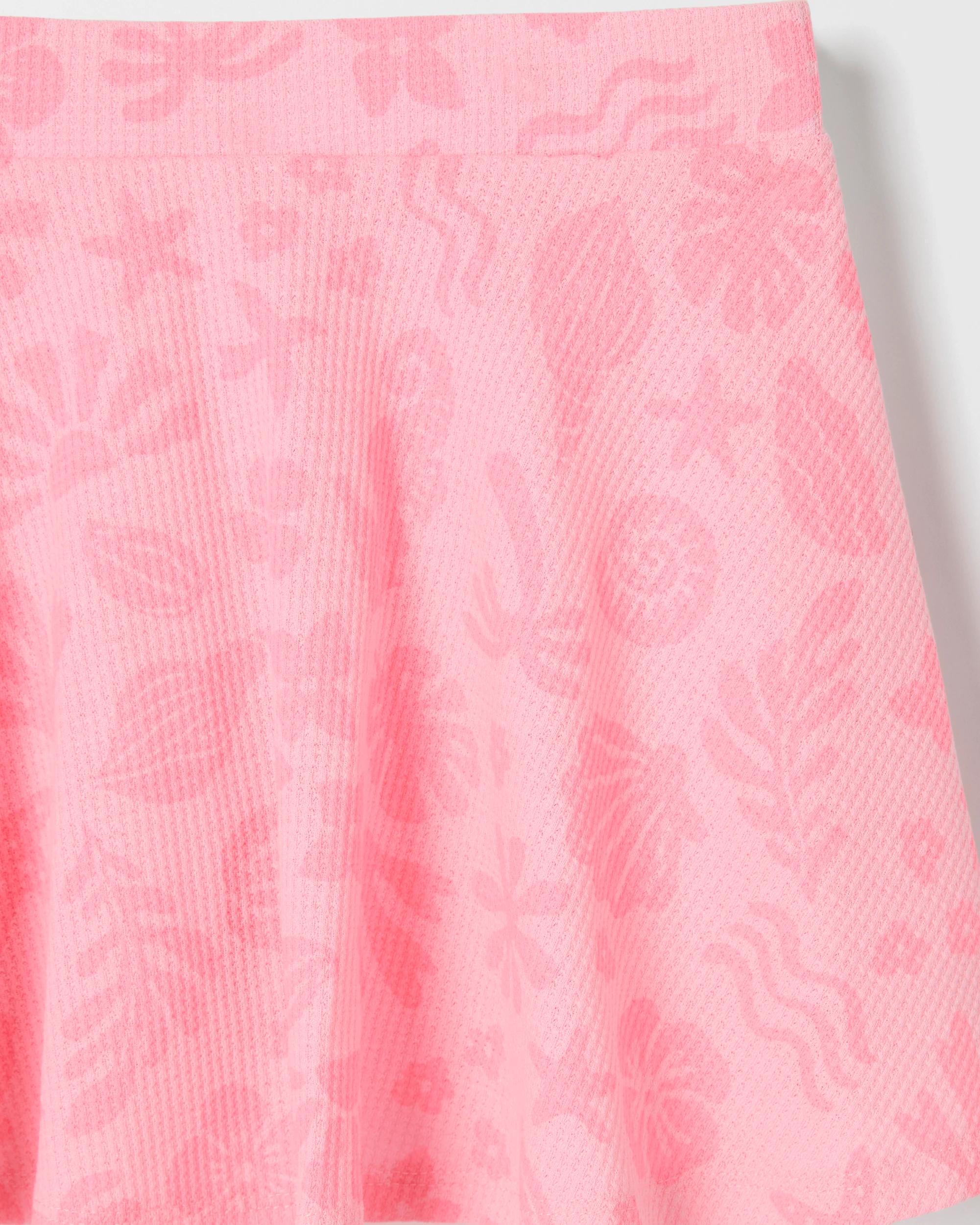 2 Target Kids Fashion Knit Skater Skort SEASHELL AOP PINK, 2 of 2