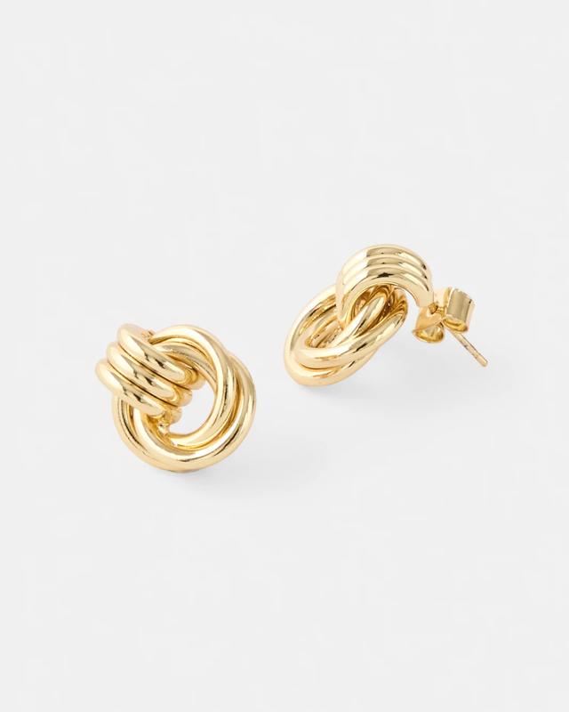18K Gold Plated Door Knocker Stud Earr
